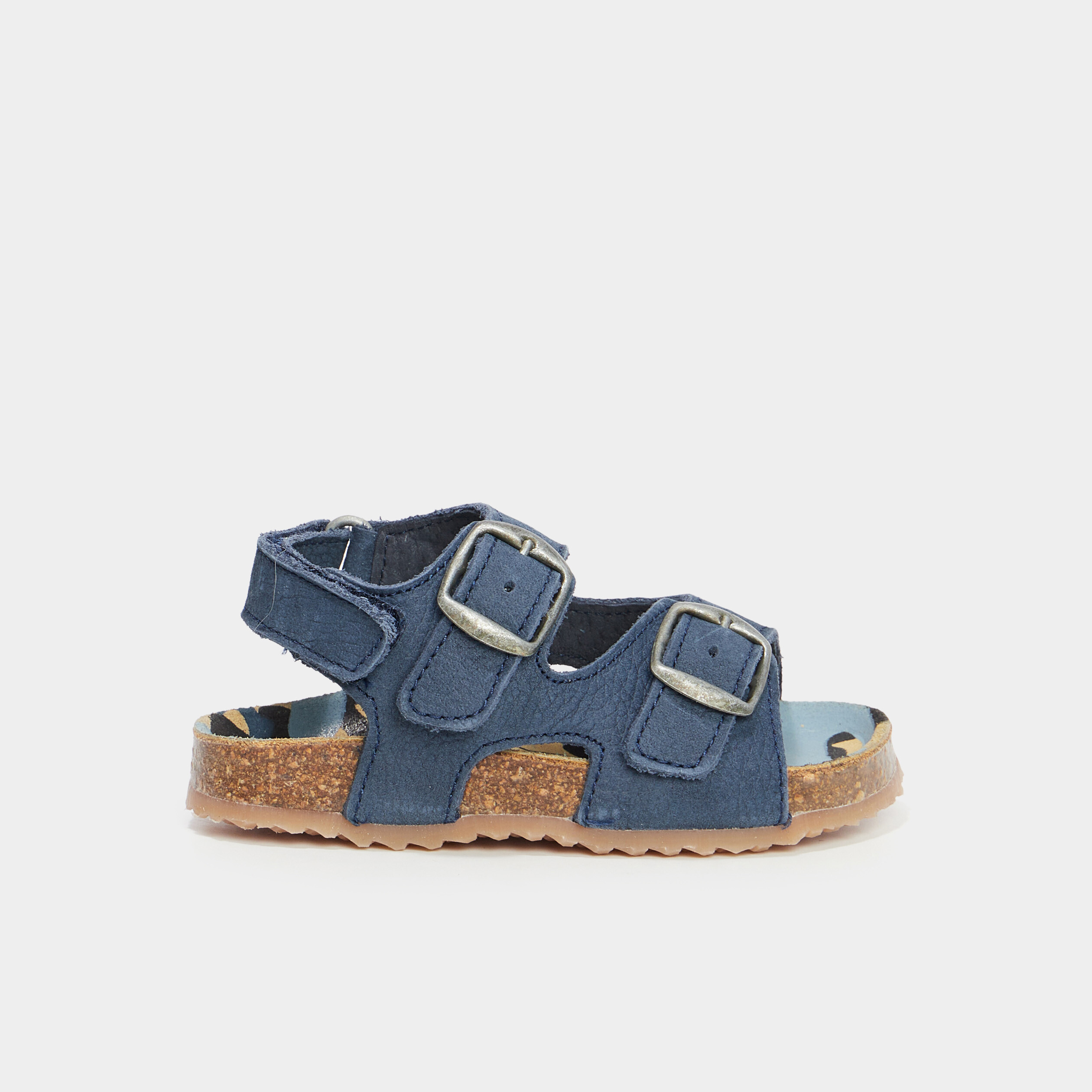 sandales cuir boucles et scratchs creeks bleu bebef Sandales cuir boucles et scratchs Creeks bleu bébé fille