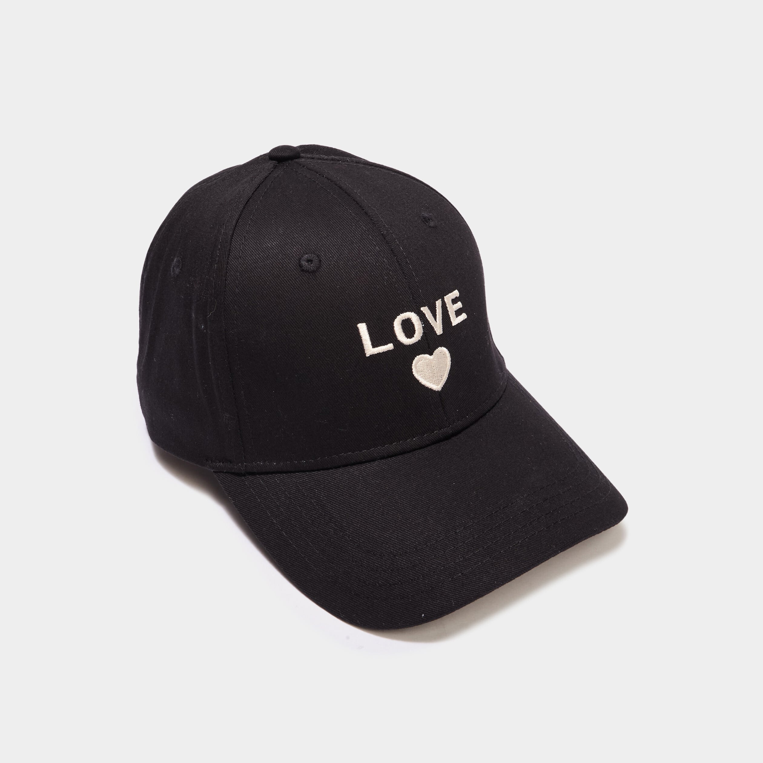 Casquette brod&eacute;e coton noir femme