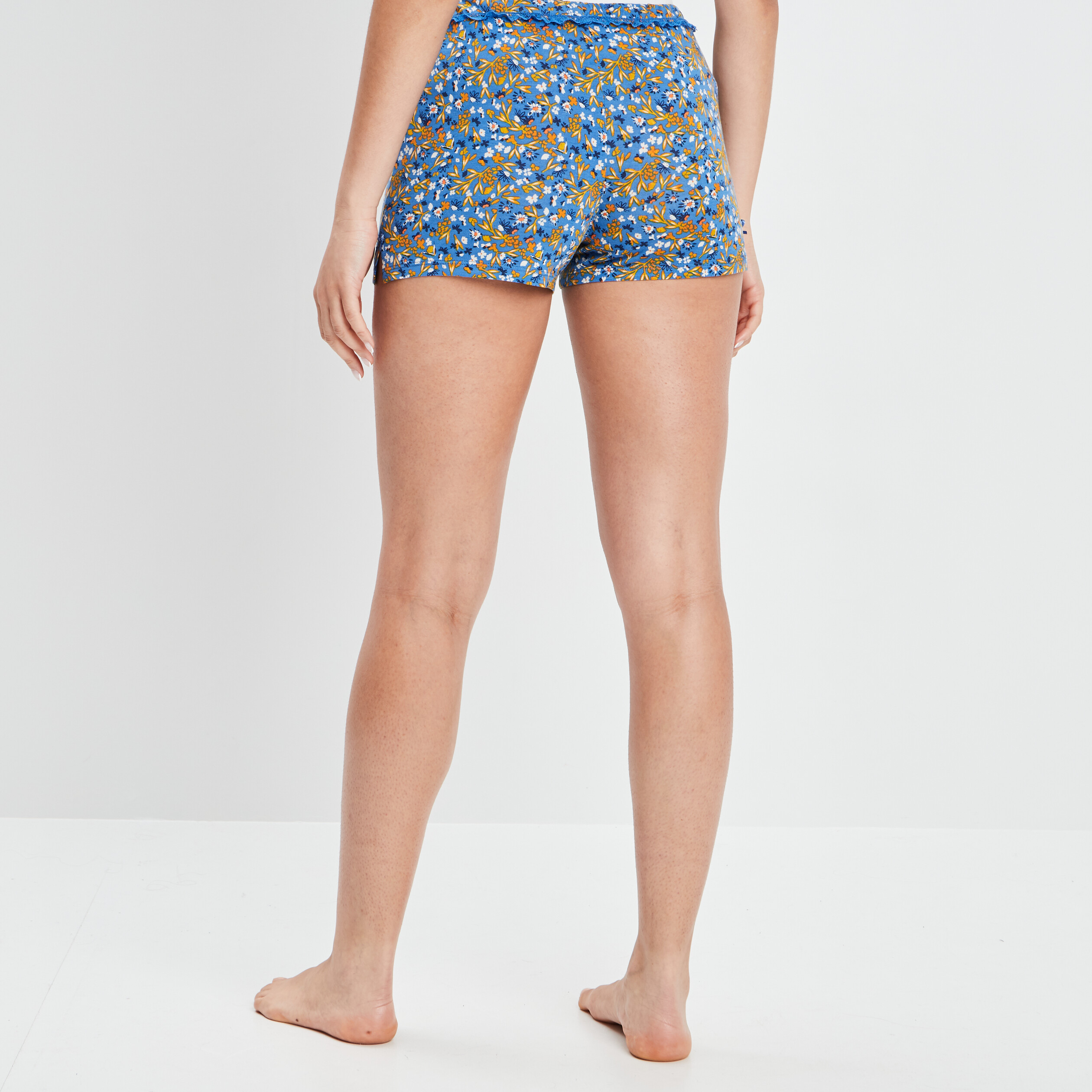 Bas de pyjama short liser dentelle bleu electrique femme La Halle