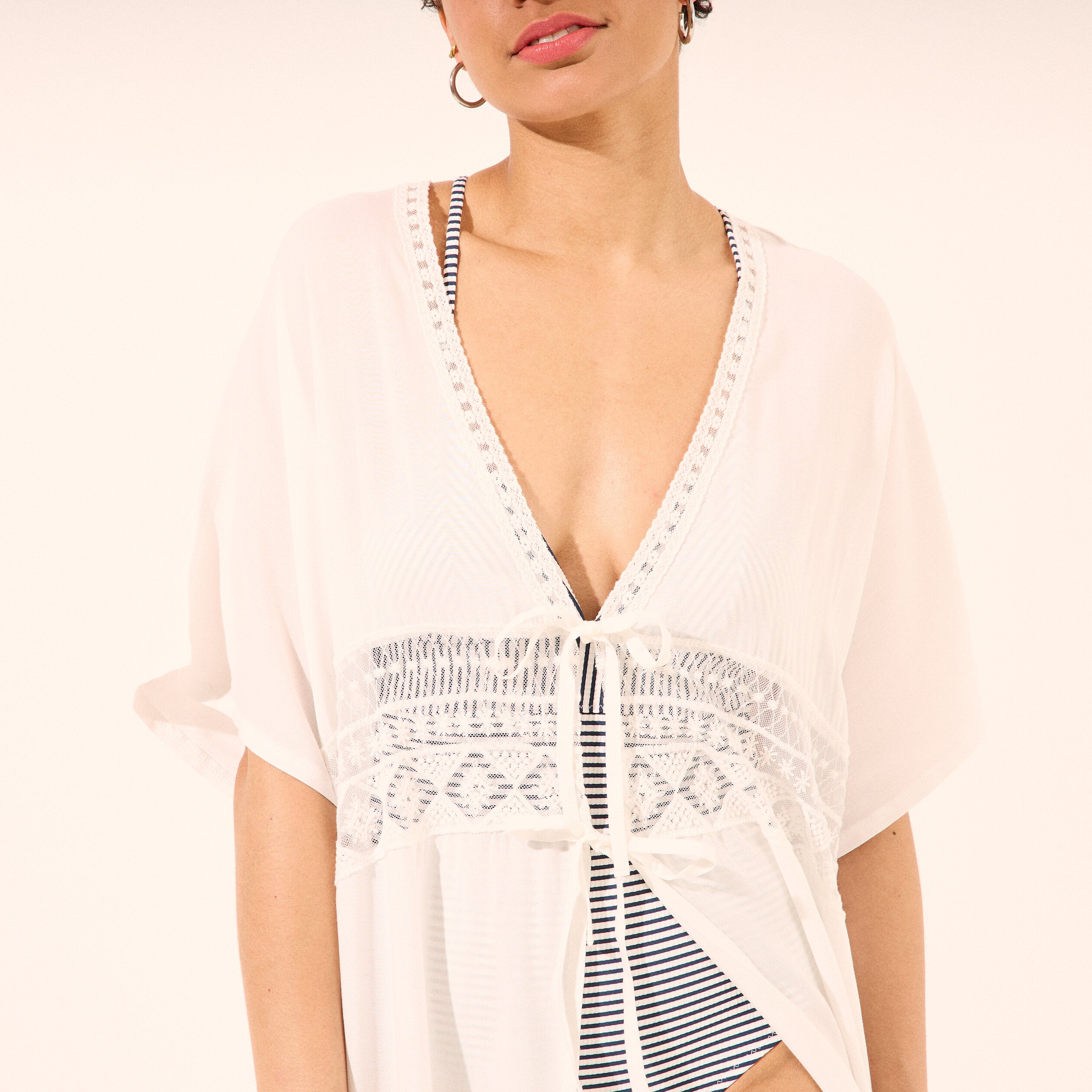 robe de plage manches courtes blanc femme Robe de plage manches courtes blanc femme