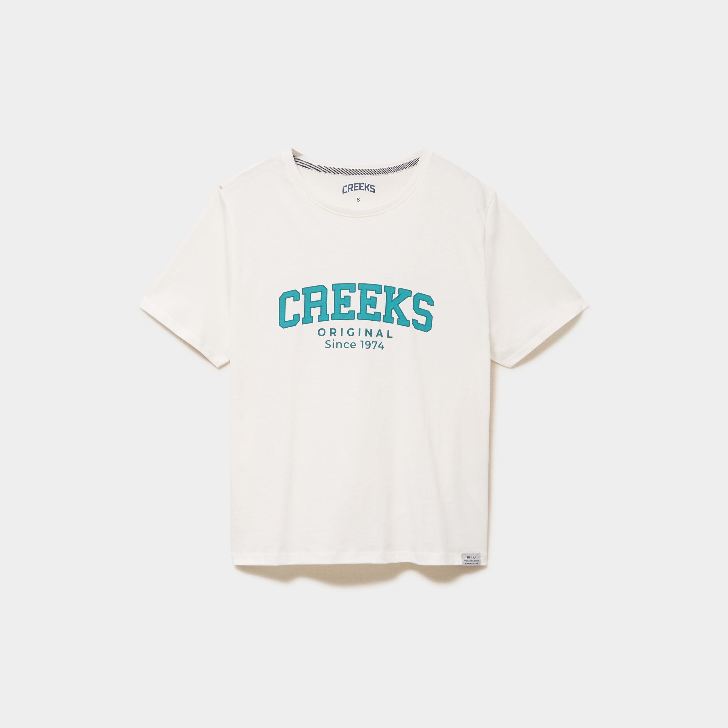 T-shirt col rond manches courtes blanc femme