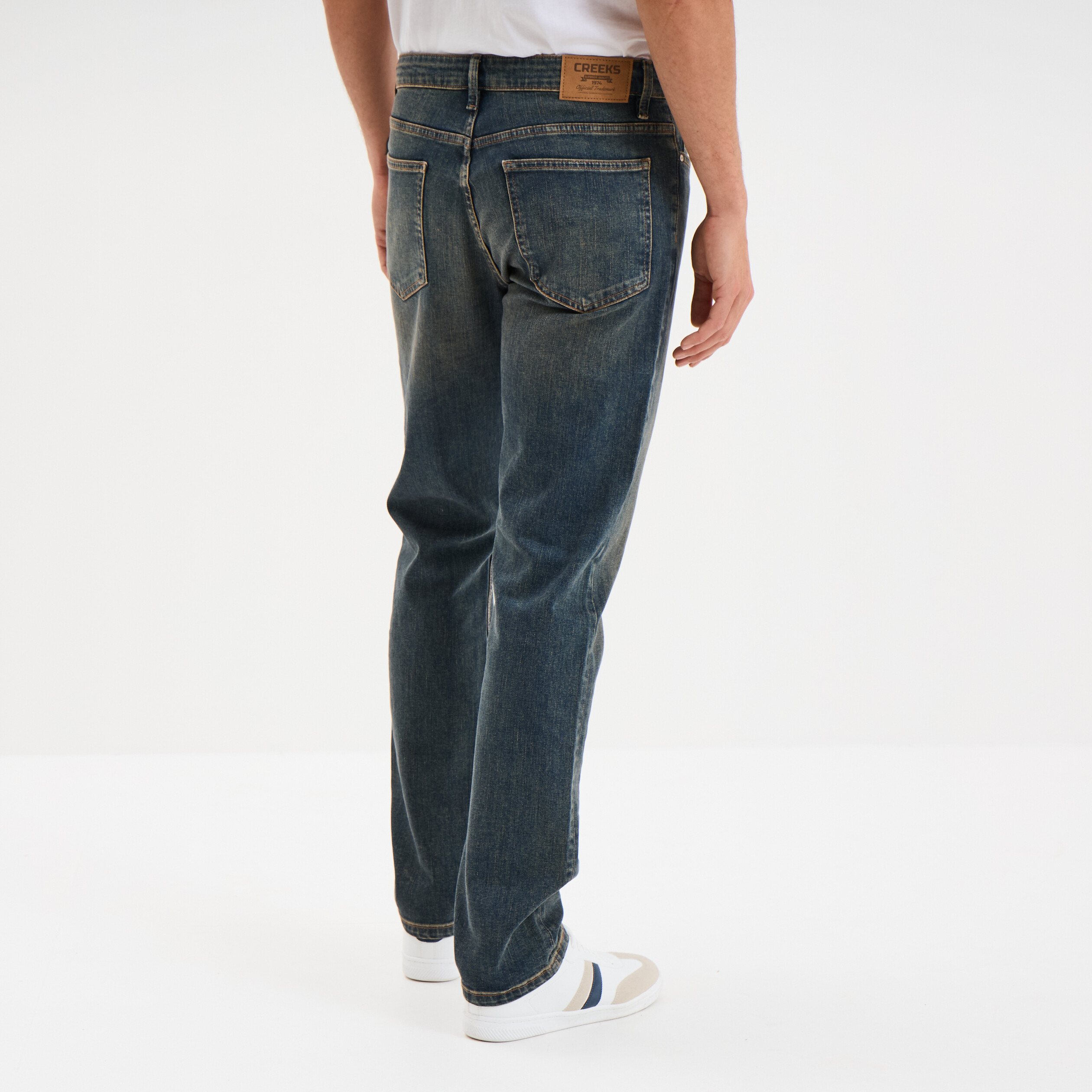 jeans regular 5 poches creeks denim dirty homme Jeans regular 5 poches Creeks denim dirty homme