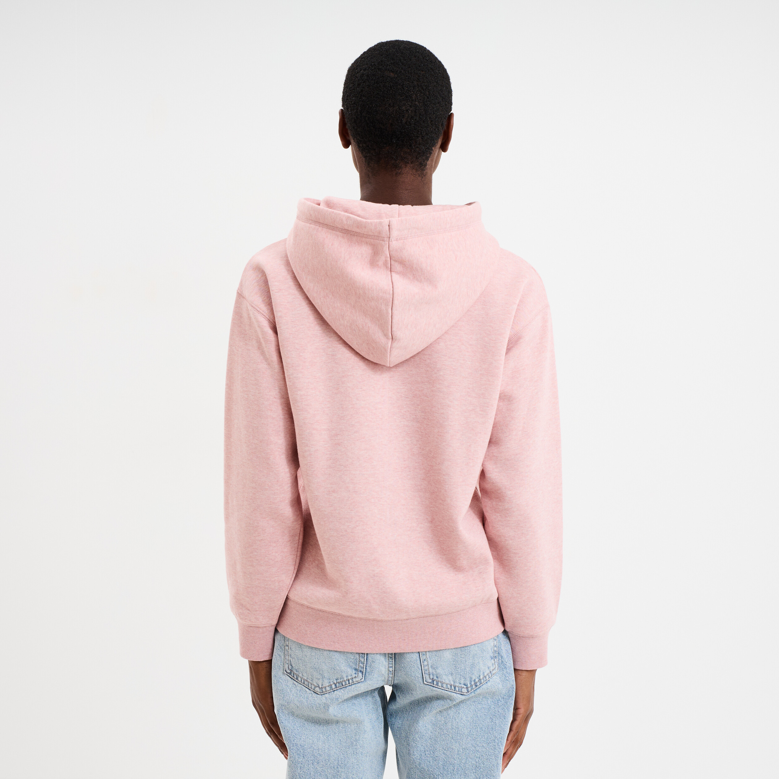 Sweat &agrave; capuche hoodie ecru femme