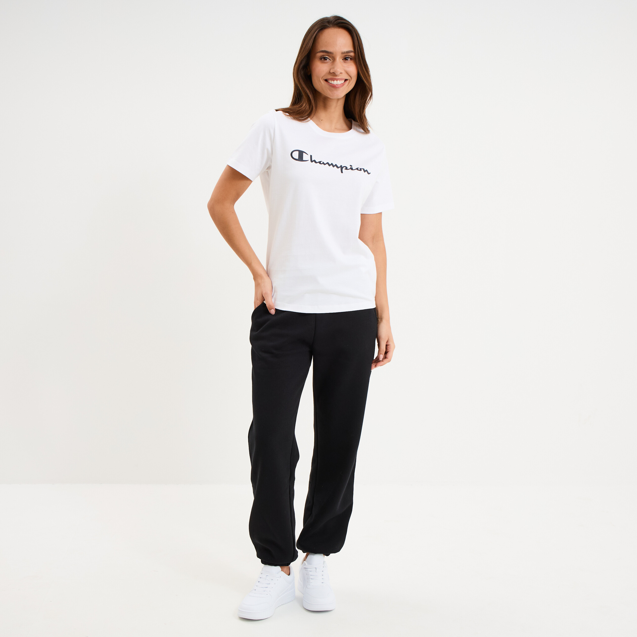 T-shirt manches courtes coton Champion blanc femme