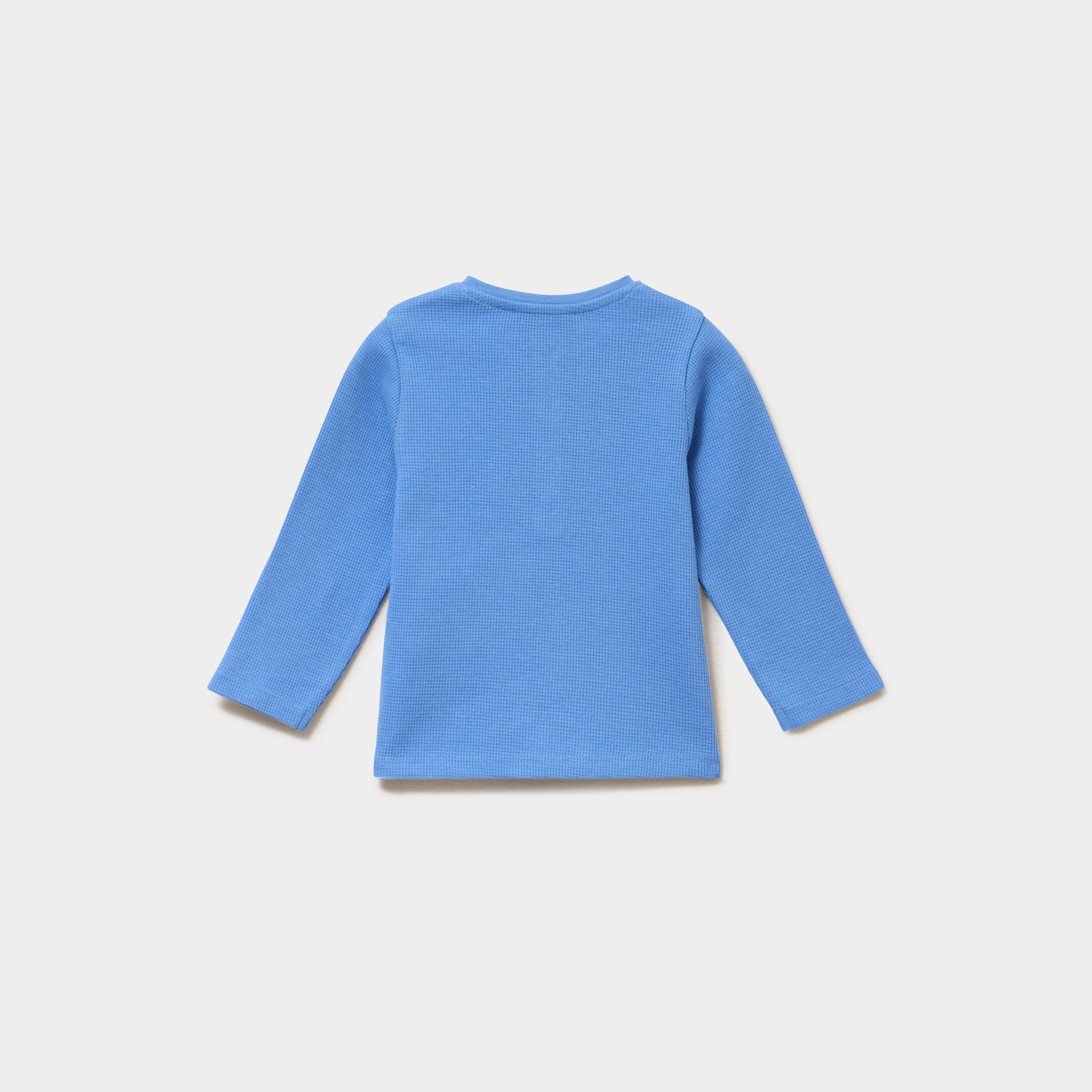 T-shirt col tunisien manches longues bleu lavande b&eacute;b&eacute; gar&ccedil;on