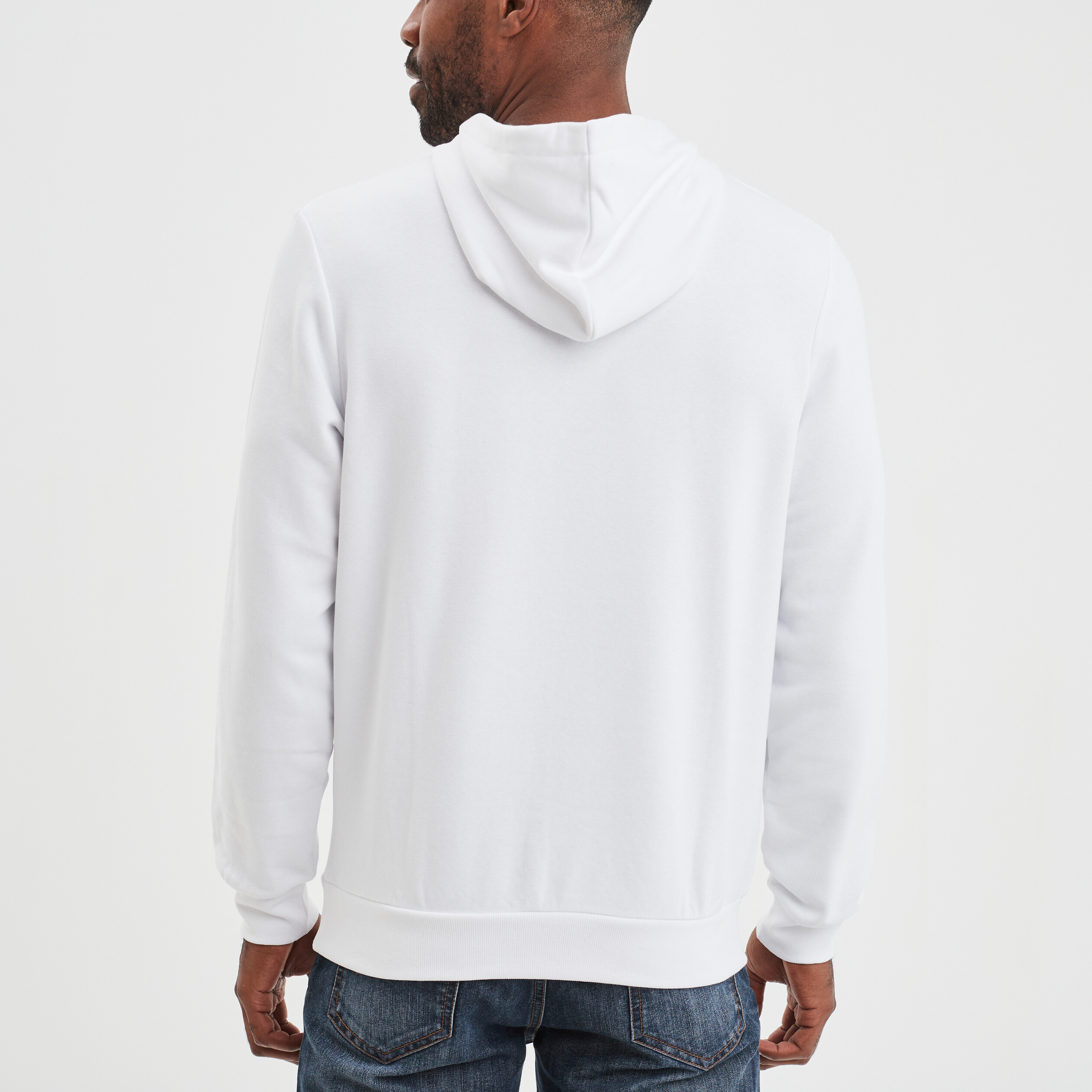 Sweat molleton capuche hoodie blanc homme