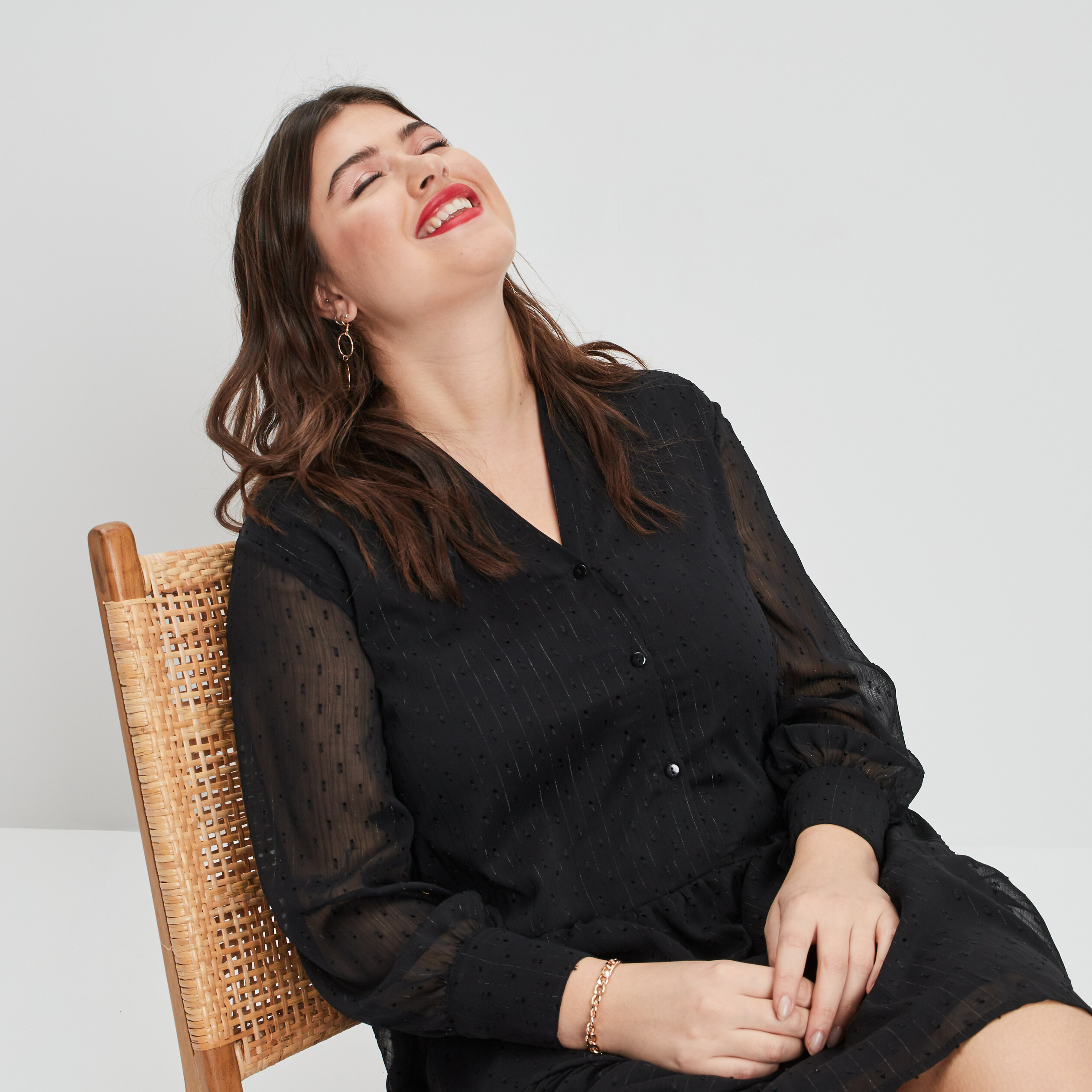 robe courte droite plumetis noir femmegt Robe courte droite plumetis noir femme grande taille
