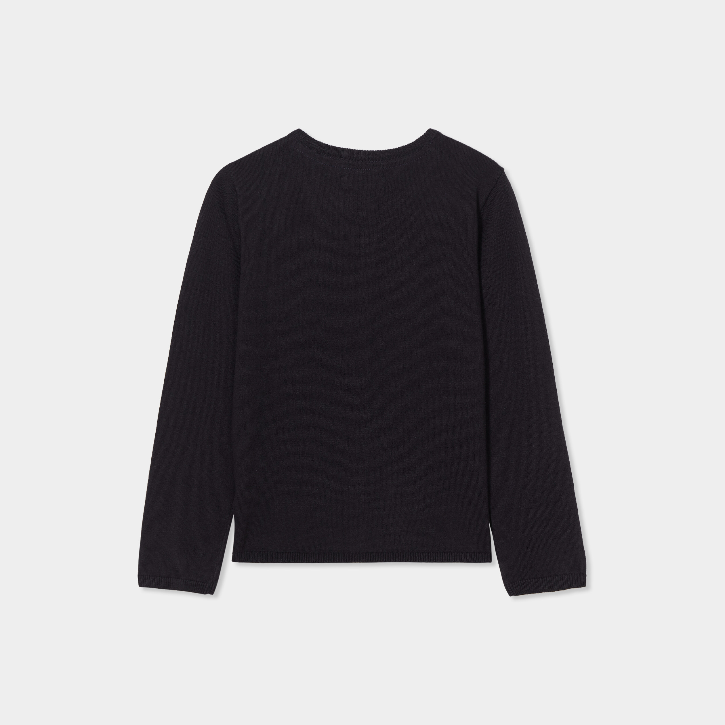 Gilet boutonn&eacute; coton m&eacute;lang&eacute; noir fille