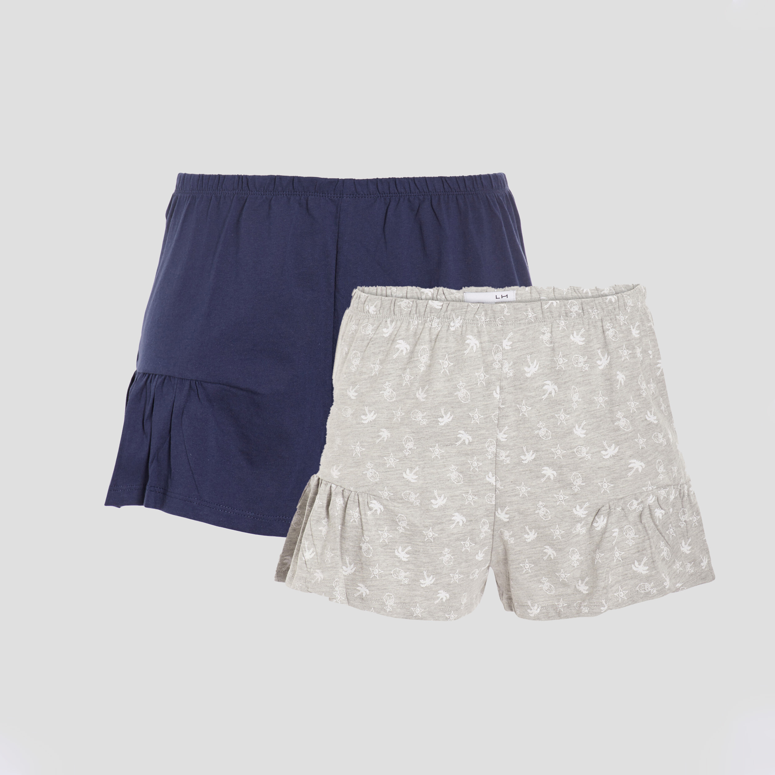 Lot 2 shorts de pyjama gris clair femme