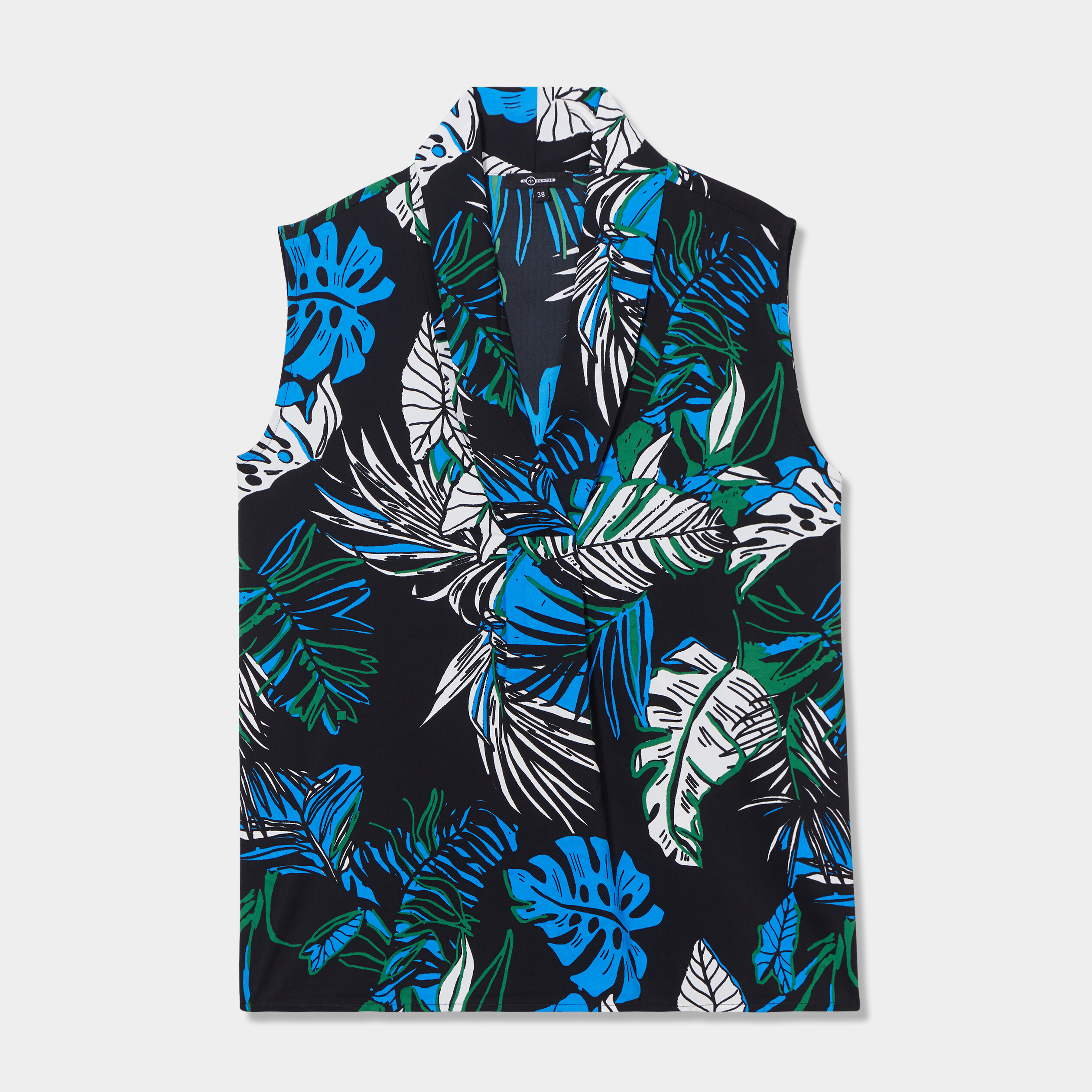 Blouse sans manches col en V Mosquitos noir femme