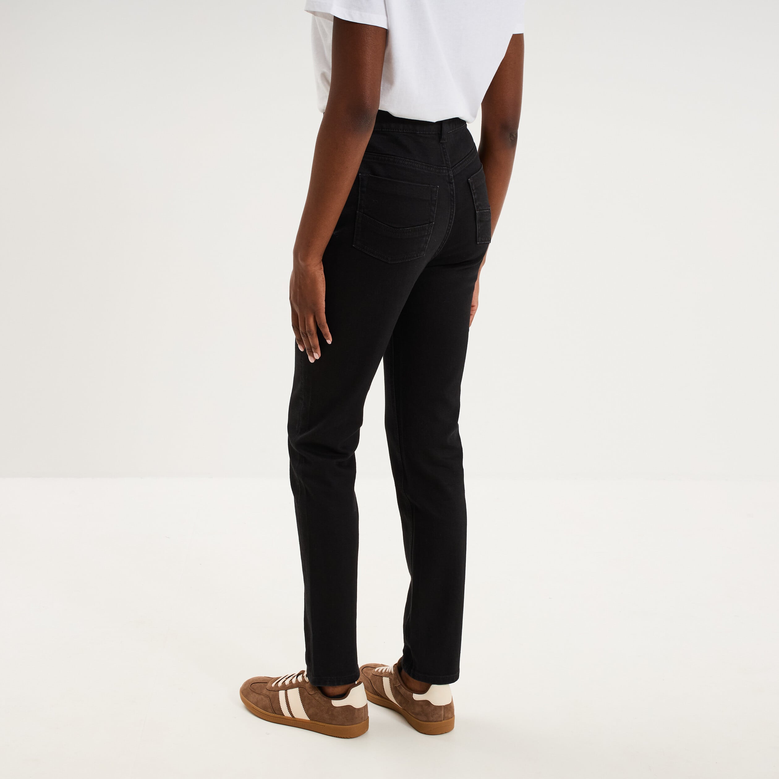 Jean skinny taille haute denim noir femme
