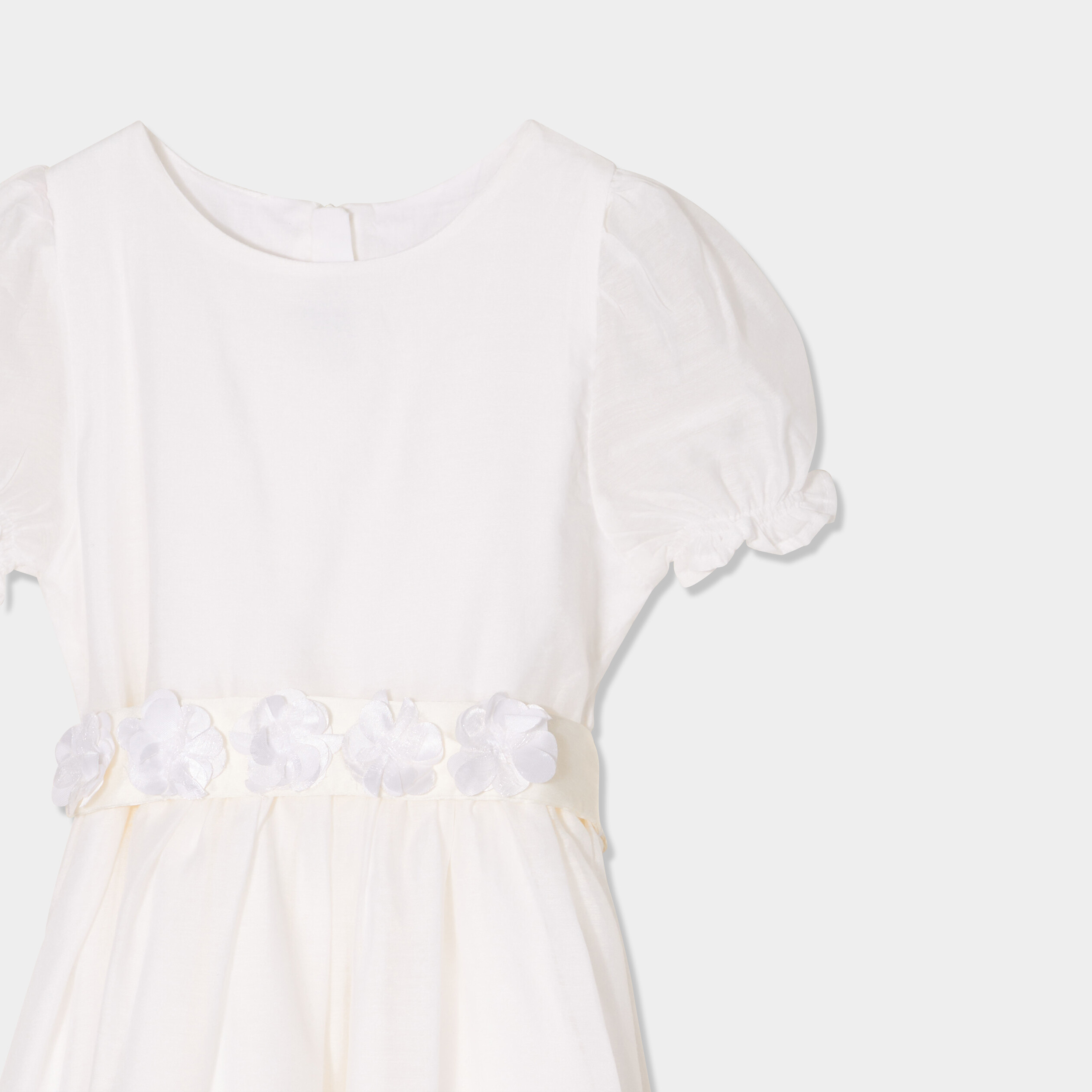 robe manches ballon ceinture fleurs ivoire fille Robe manches ballon ceinture fleurs ivoire fille