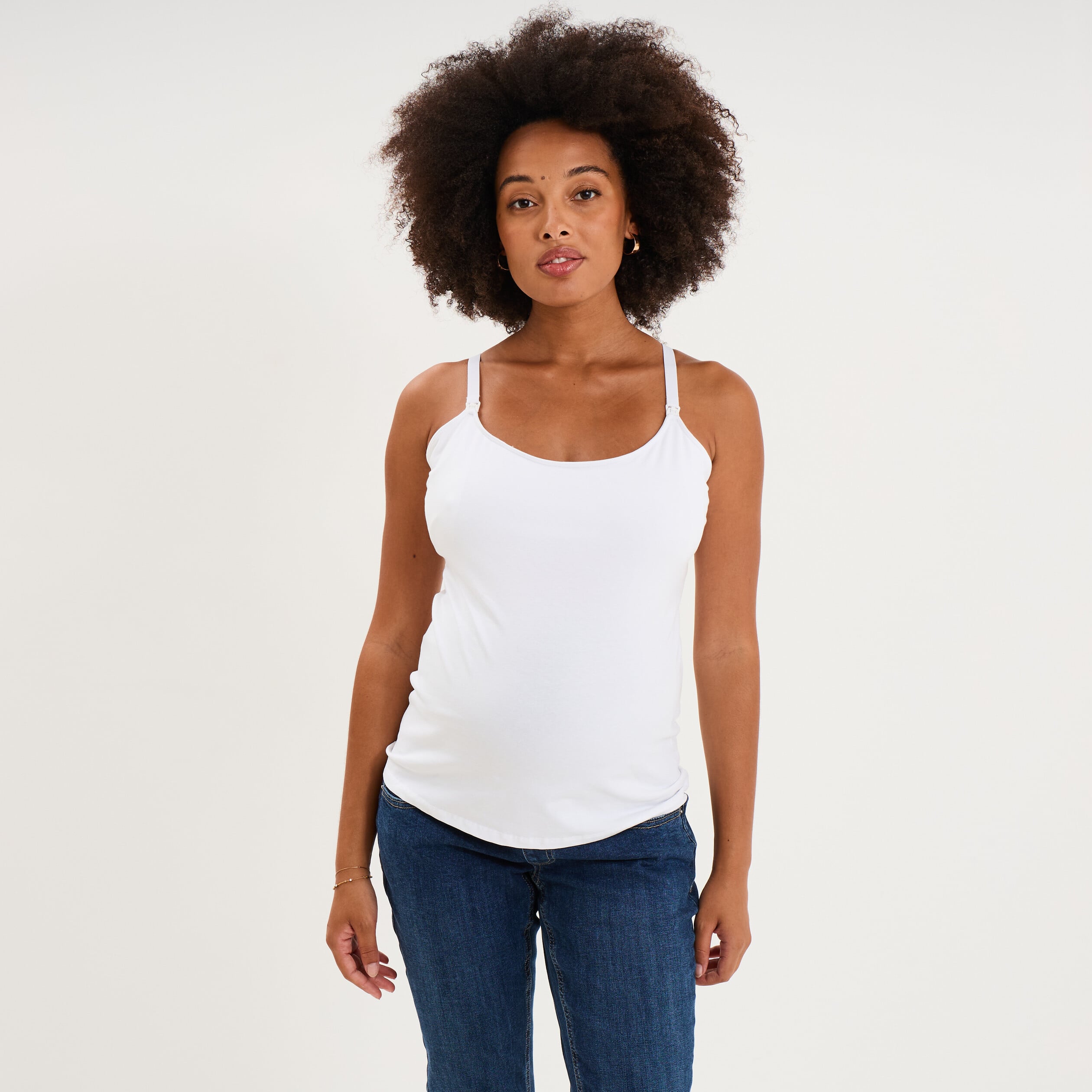 D&eacute;bardeur allaitement brassi&egrave;re int&eacute;gr&eacute;e blanc femme maternit&eacute;