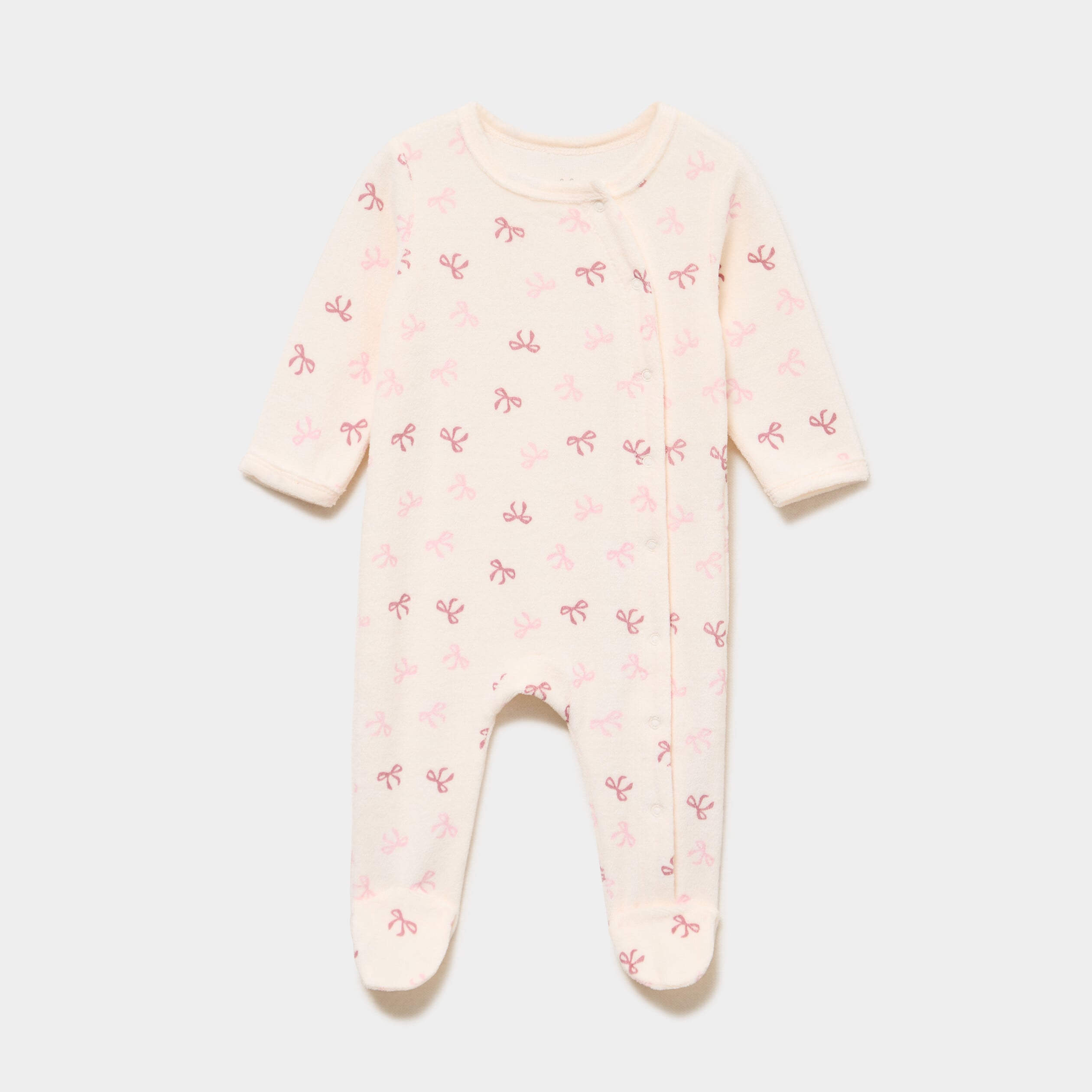 Dors-bien effet velours manches longues creme b&eacute;b&eacute;