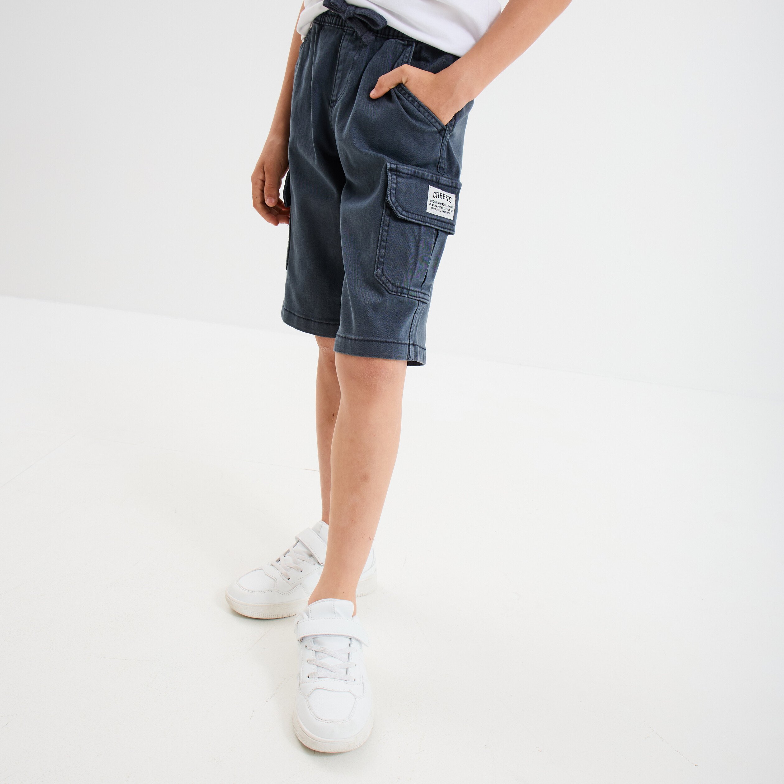 bermuda cargo coton bleu marine garcon Bermuda cargo coton bleu marine garçon