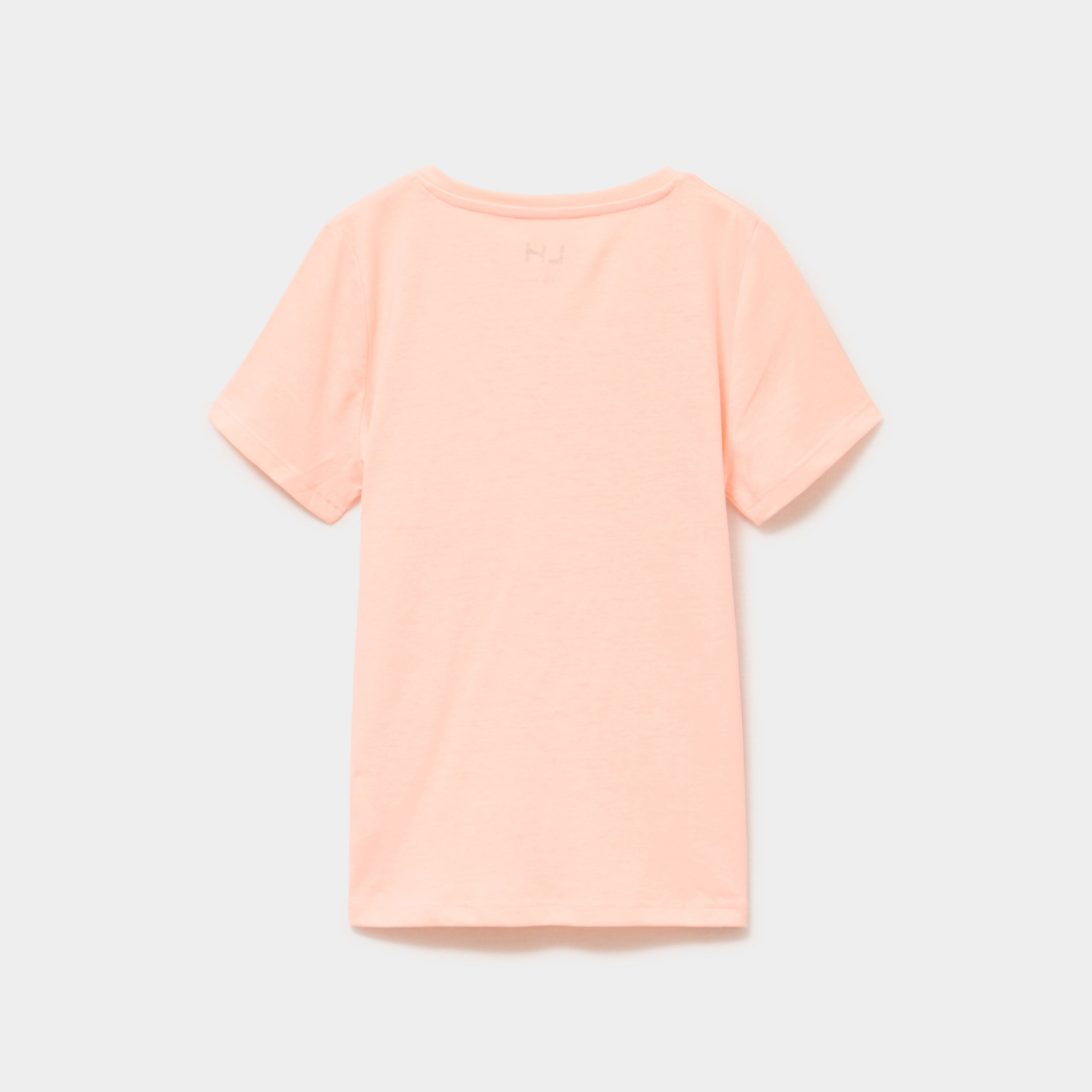 T-shirt col rond manches courtes orange fluo fille