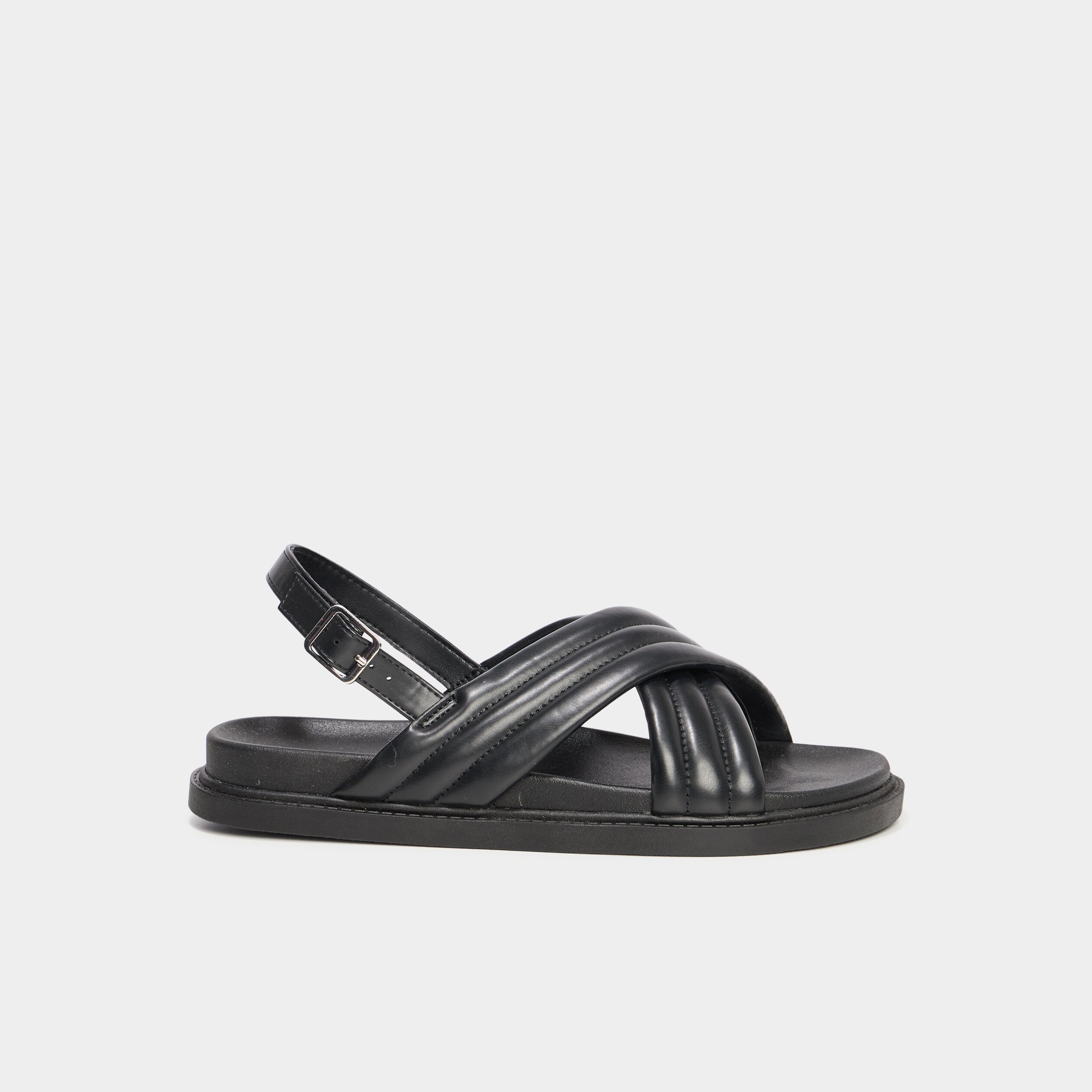 Sandales plates noir femme