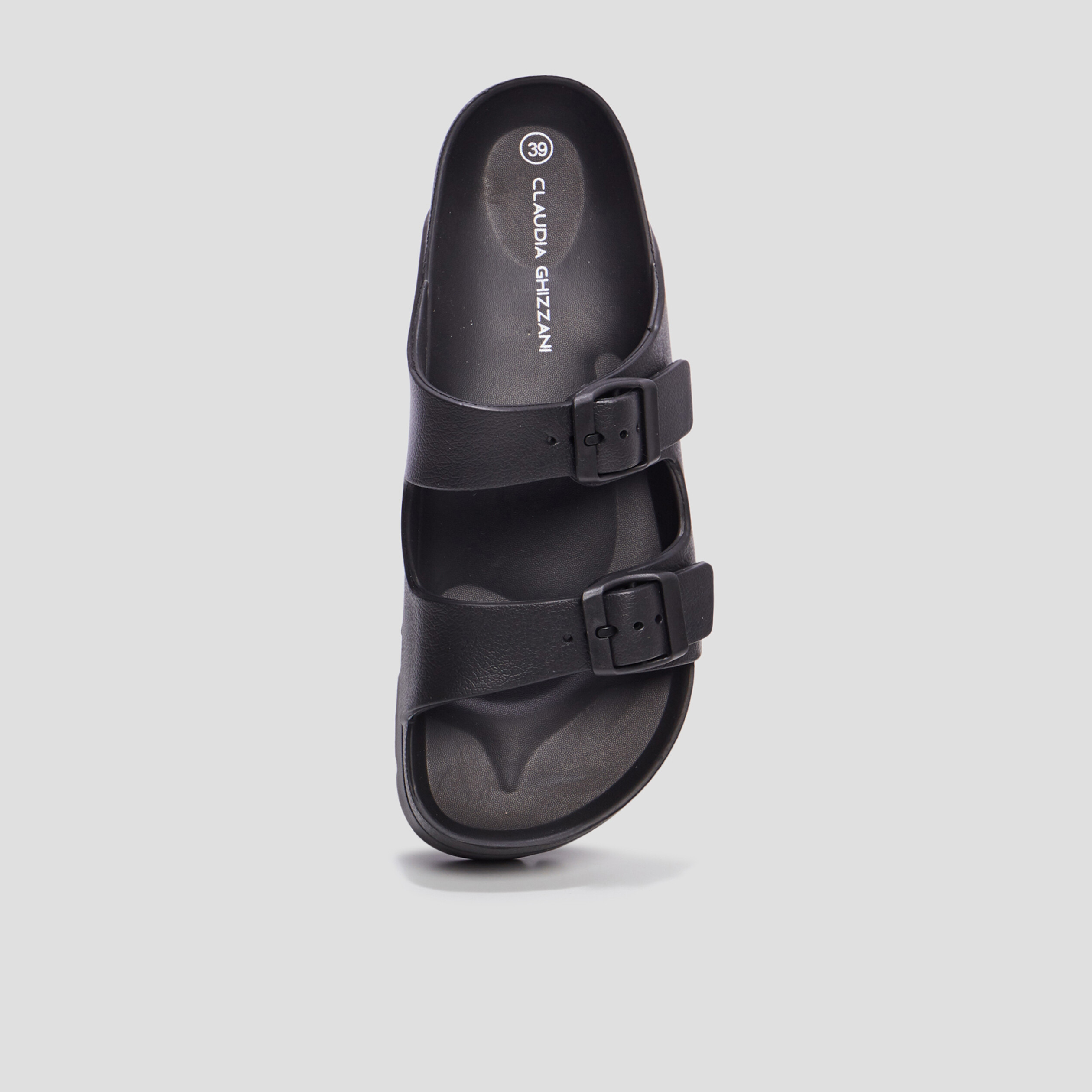 Mules de plage plateformes noir femme
