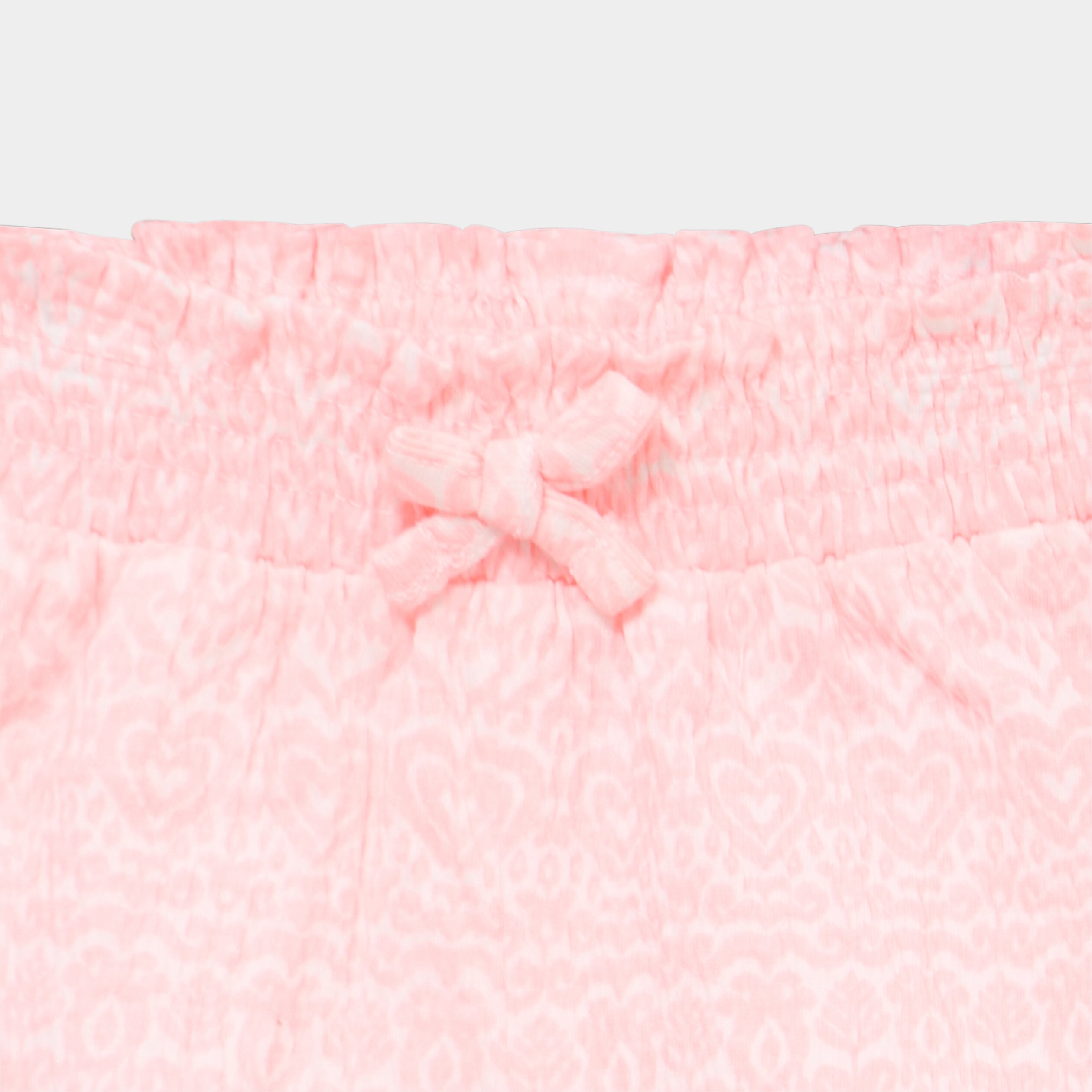 Short fluide taille smock&eacute;e rose fluo b&eacute;b&eacute; fille