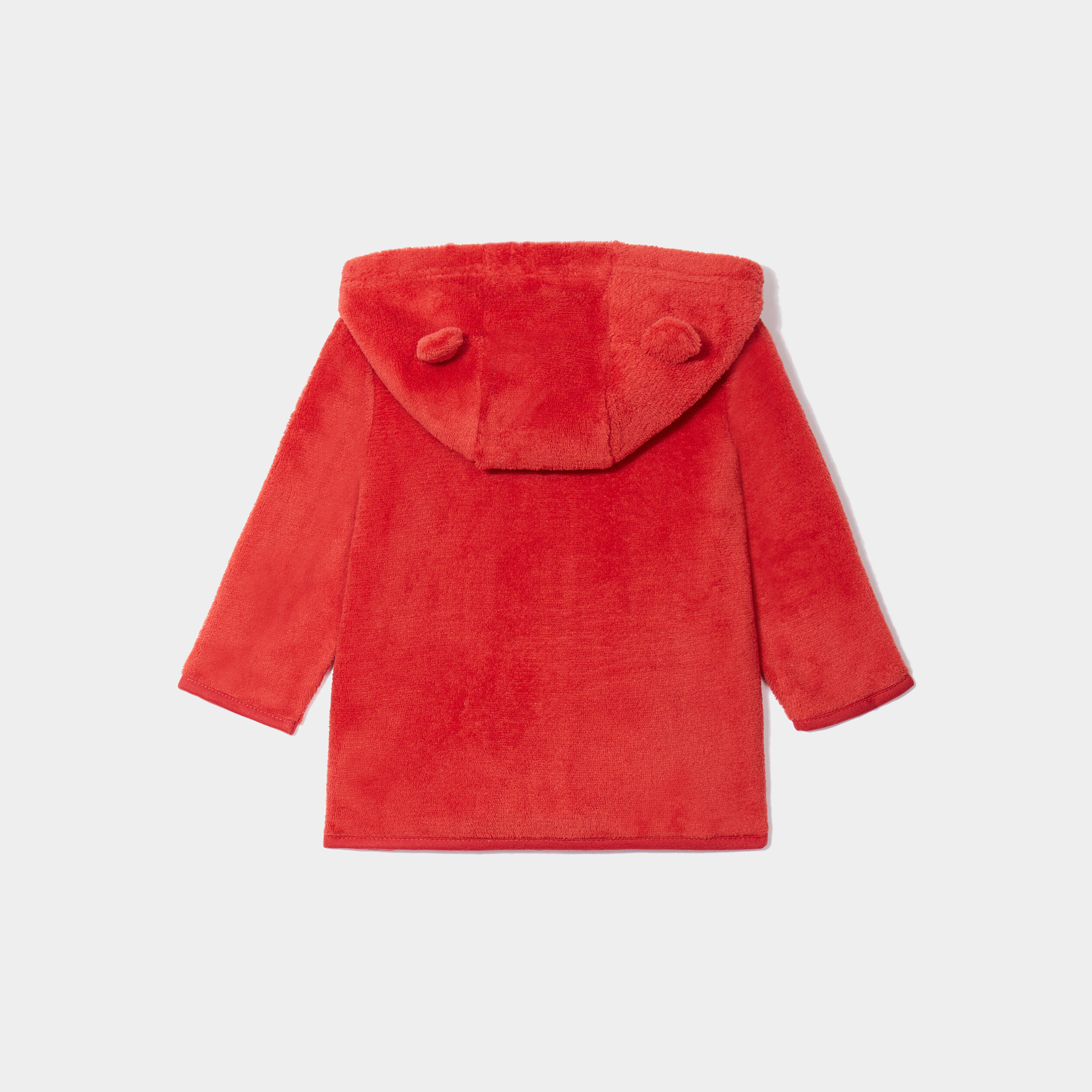 gilet fausse fourrure a capuche mickey orange fonce bebeg Gilet fausse fourrure à capuche Mickey orange foncé bébé garçon