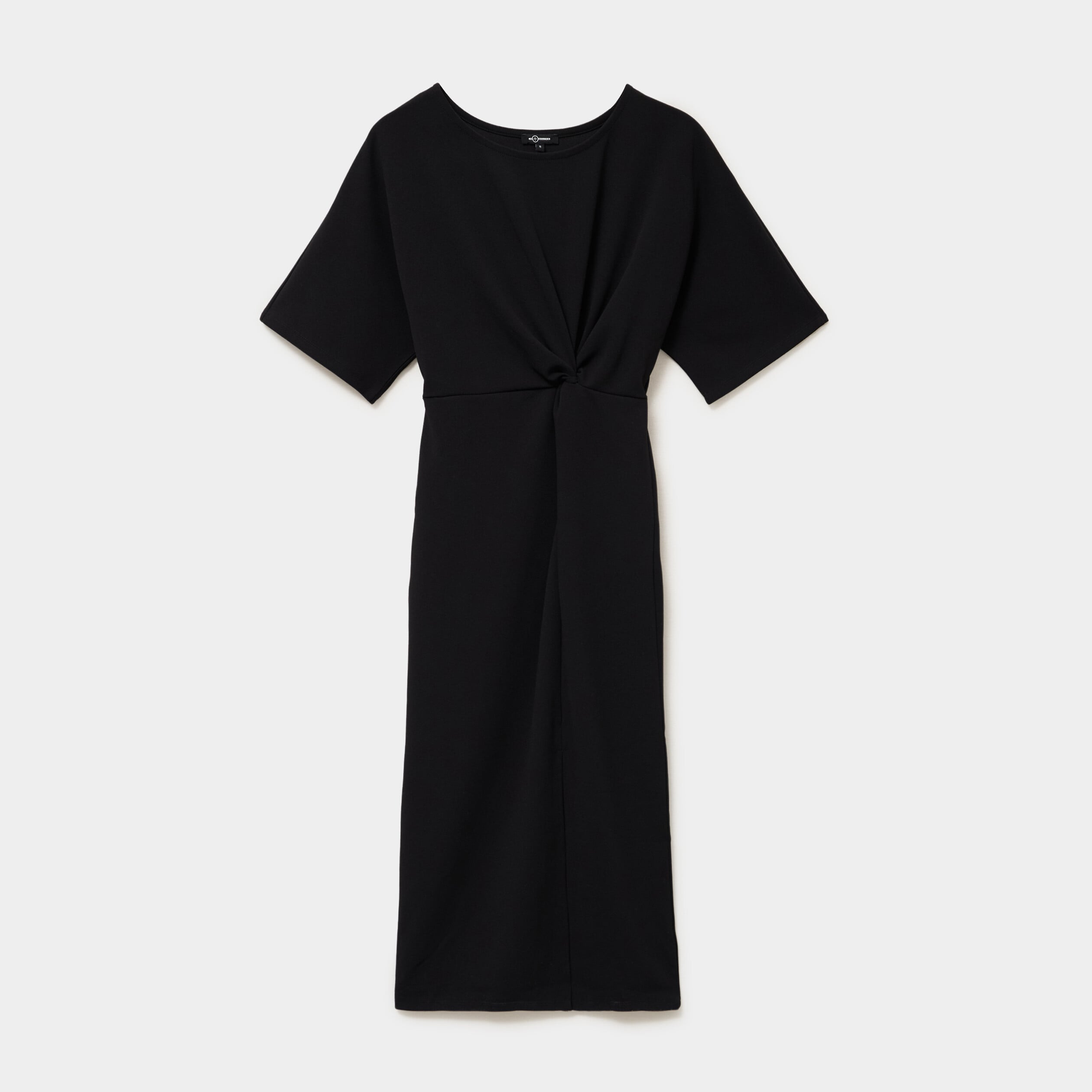 Robe longue effet nou&eacute; noir femme