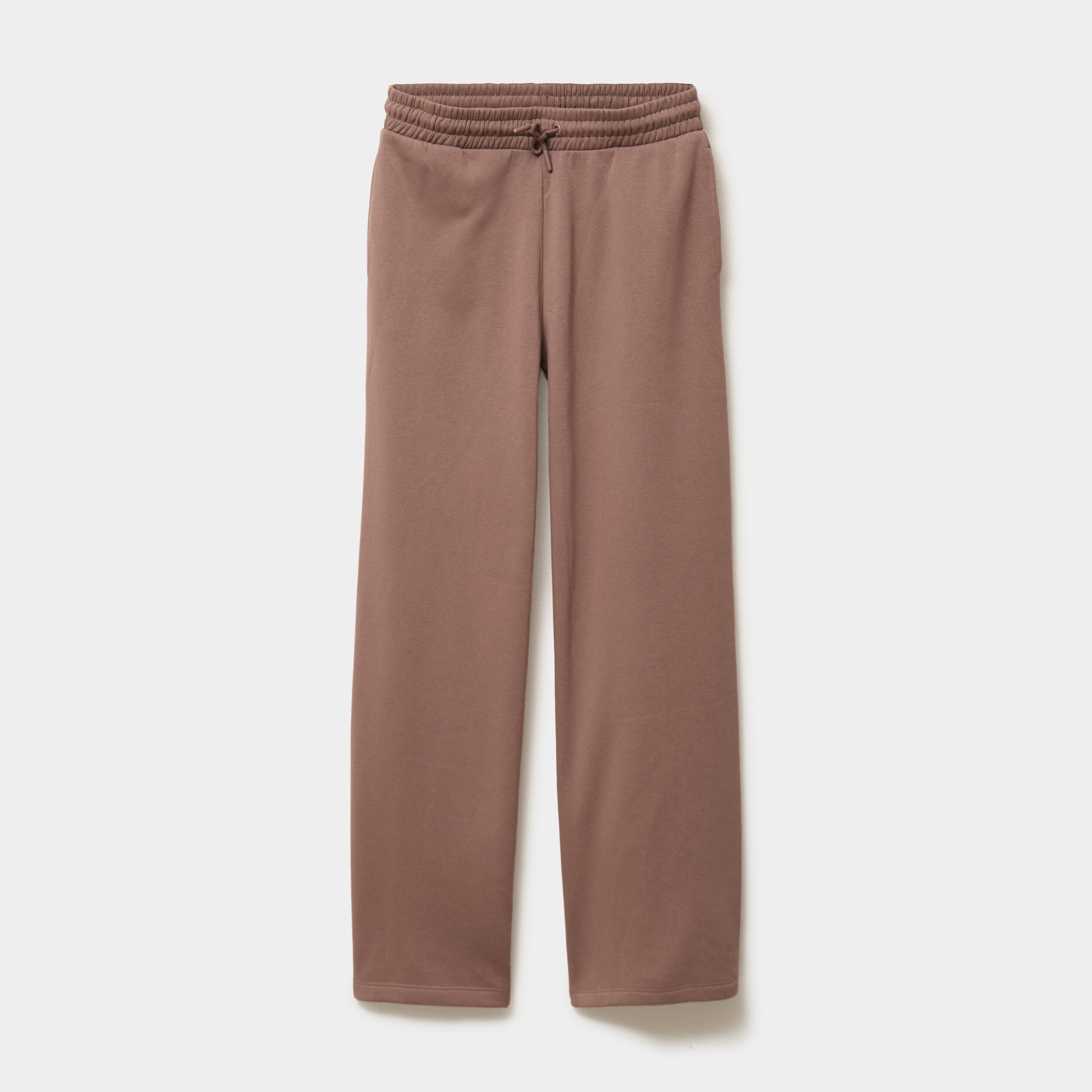 Pantalon jogging large taille &eacute;lastiqu&eacute;e marron cognac femme