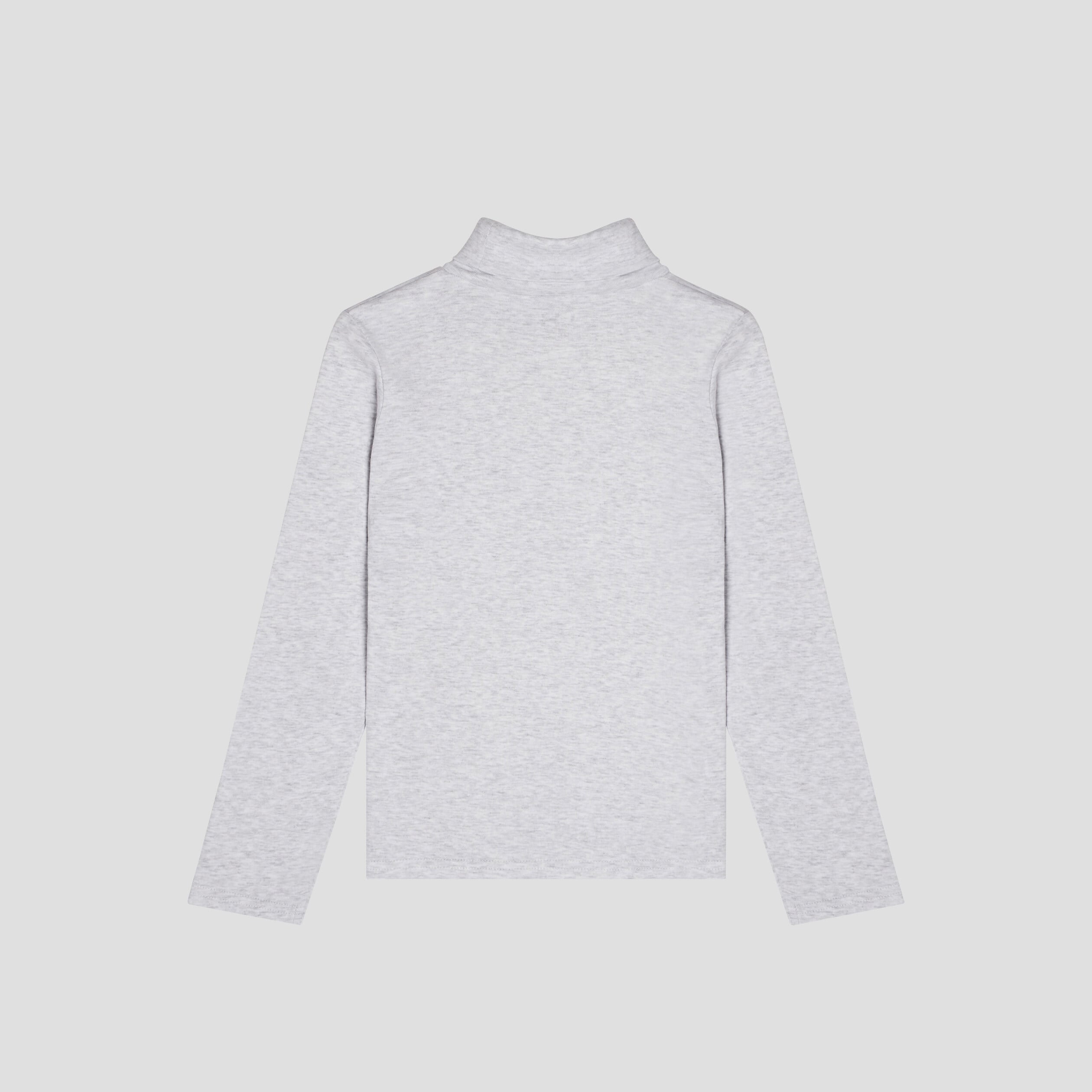 T-shirt coton col roul&eacute; manches longues ecru gar&ccedil;on