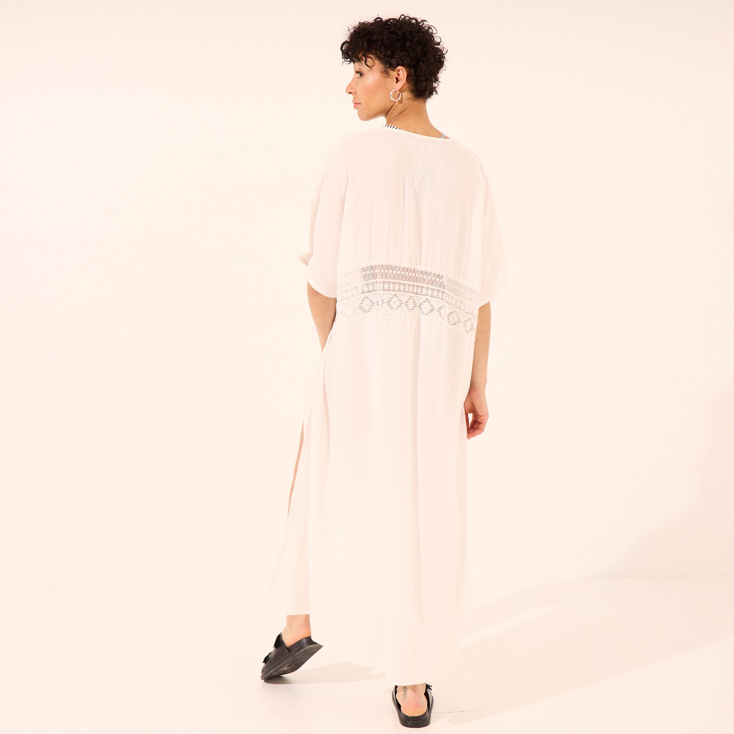 robe de plage manches courtes blanc femme Robe de plage manches courtes blanc femme