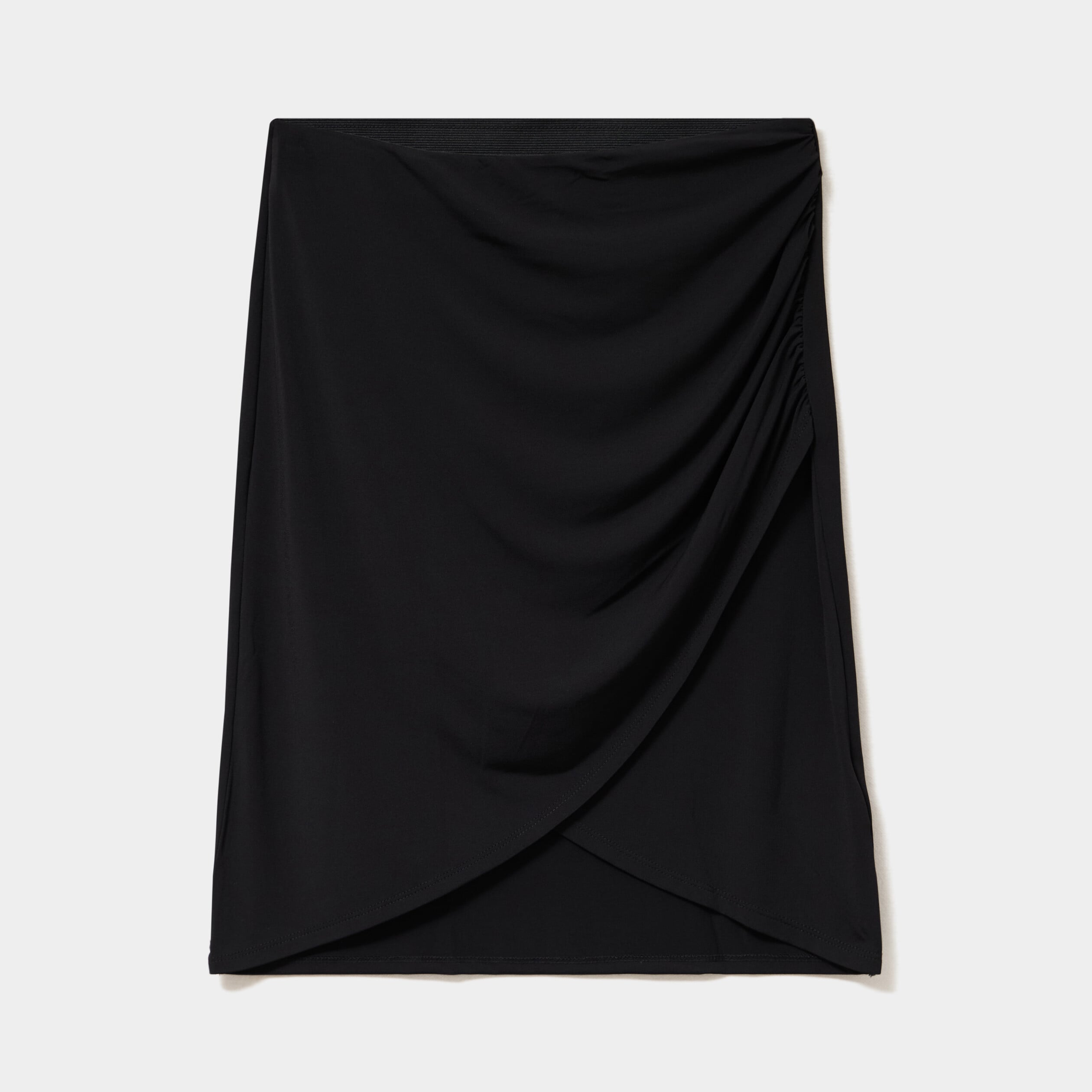 Jupe courte taille &eacute;lastiqu&eacute;e stretch noir femme