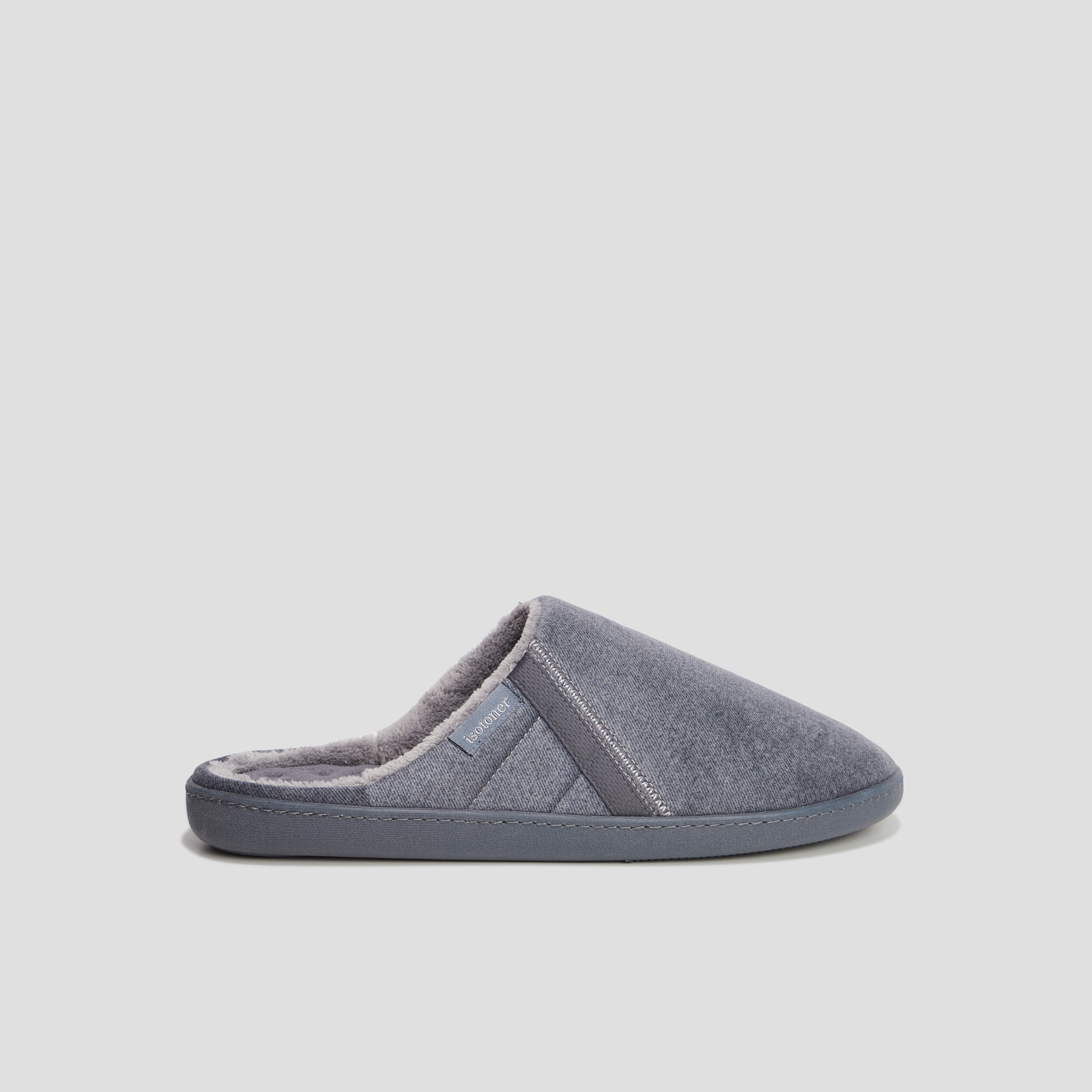 Chaussons mules Isotoner Ergonomie gris homme La Halle