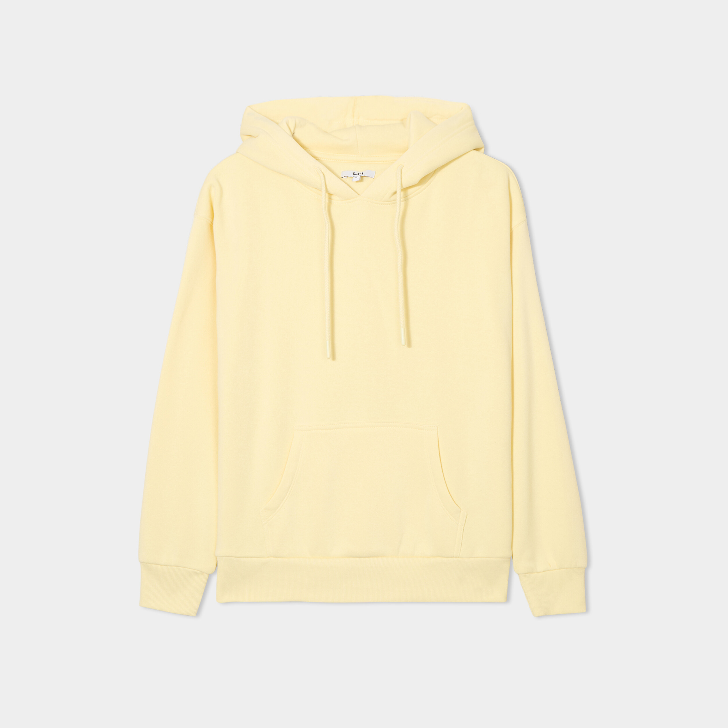 Sweat hoodie molleton &agrave; capuche jaune clair femme