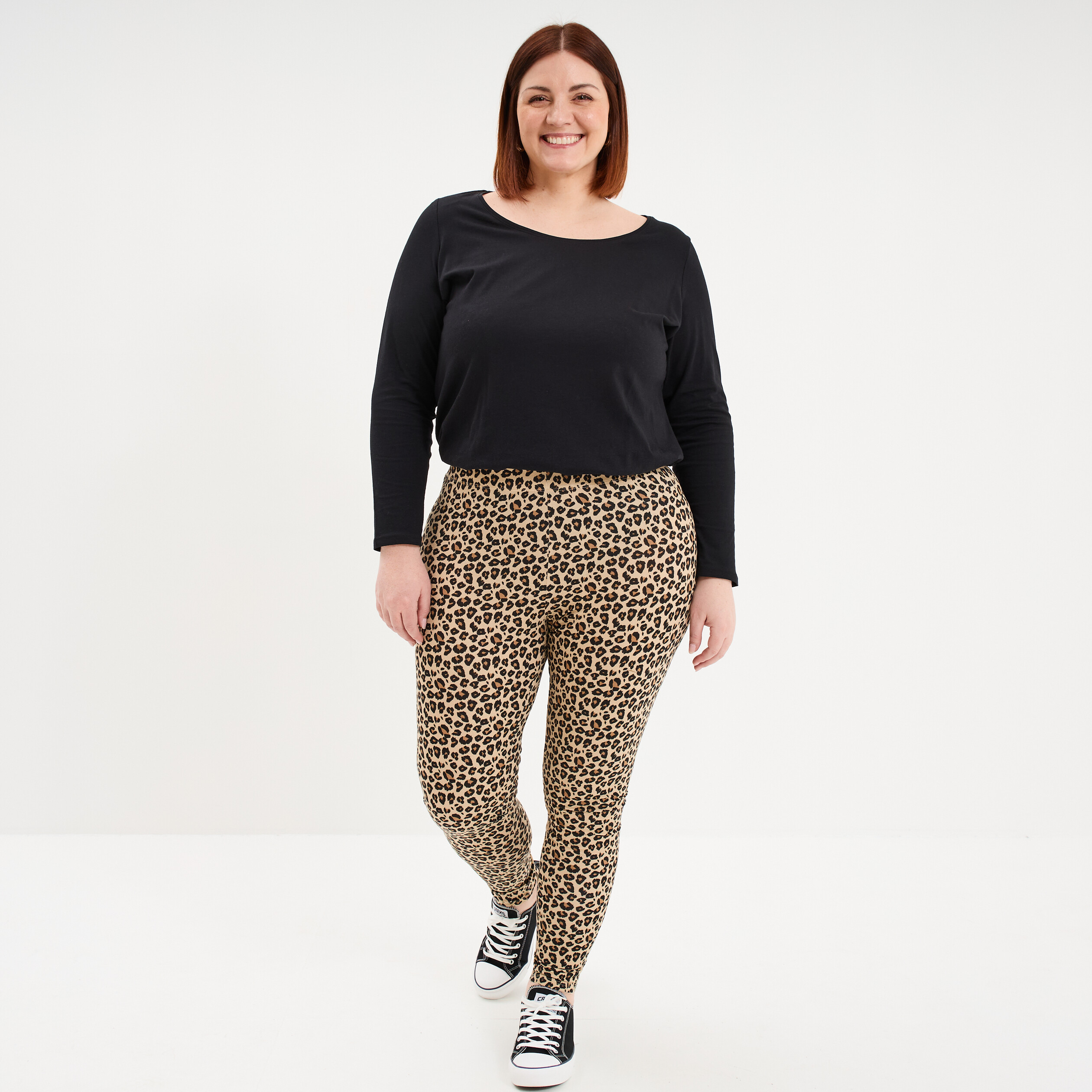 Legging en coton sable femme grande taille