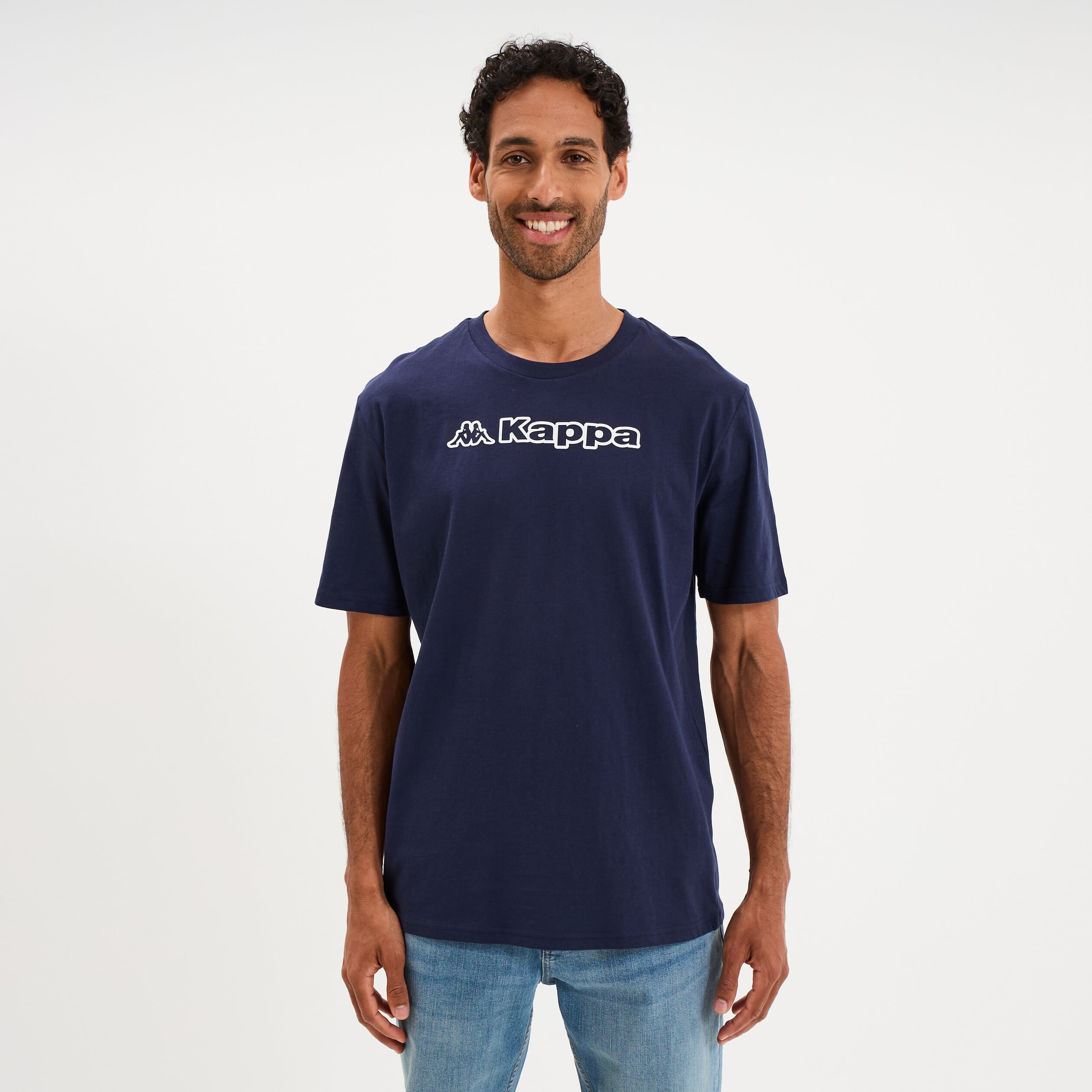 T-shirt avec manches courtes coton Kappa bleu gris homme