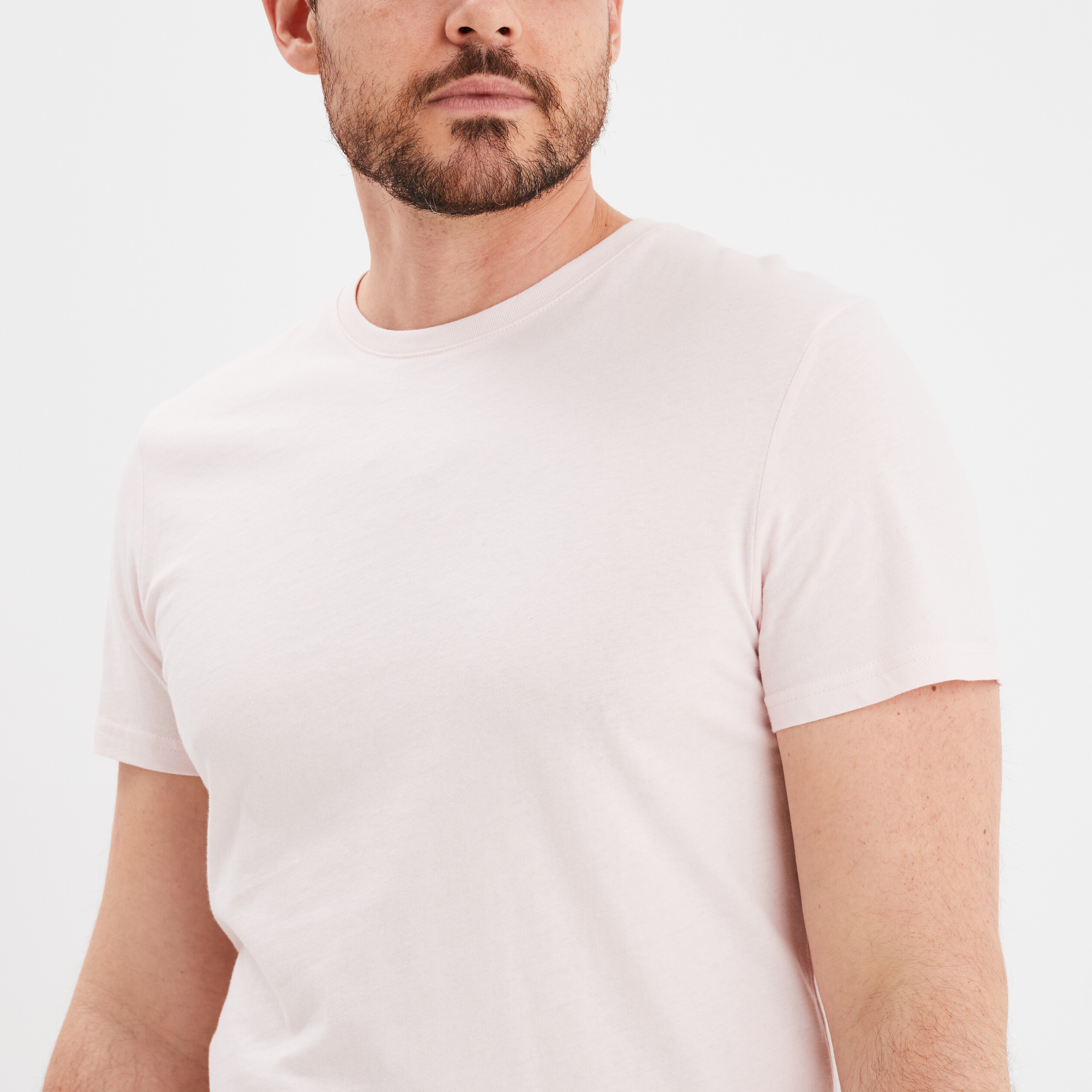 t shirt en coton manches courtes rose clair homme T-shirt en coton manches courtes rose clair homme