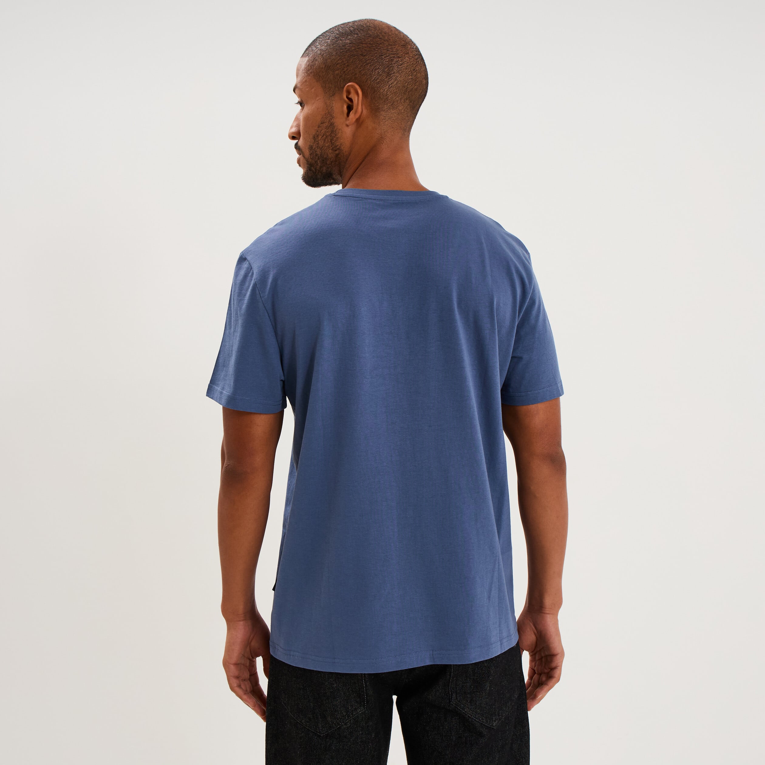 T-shirt col rond manches courtes coton bleu lavande homme