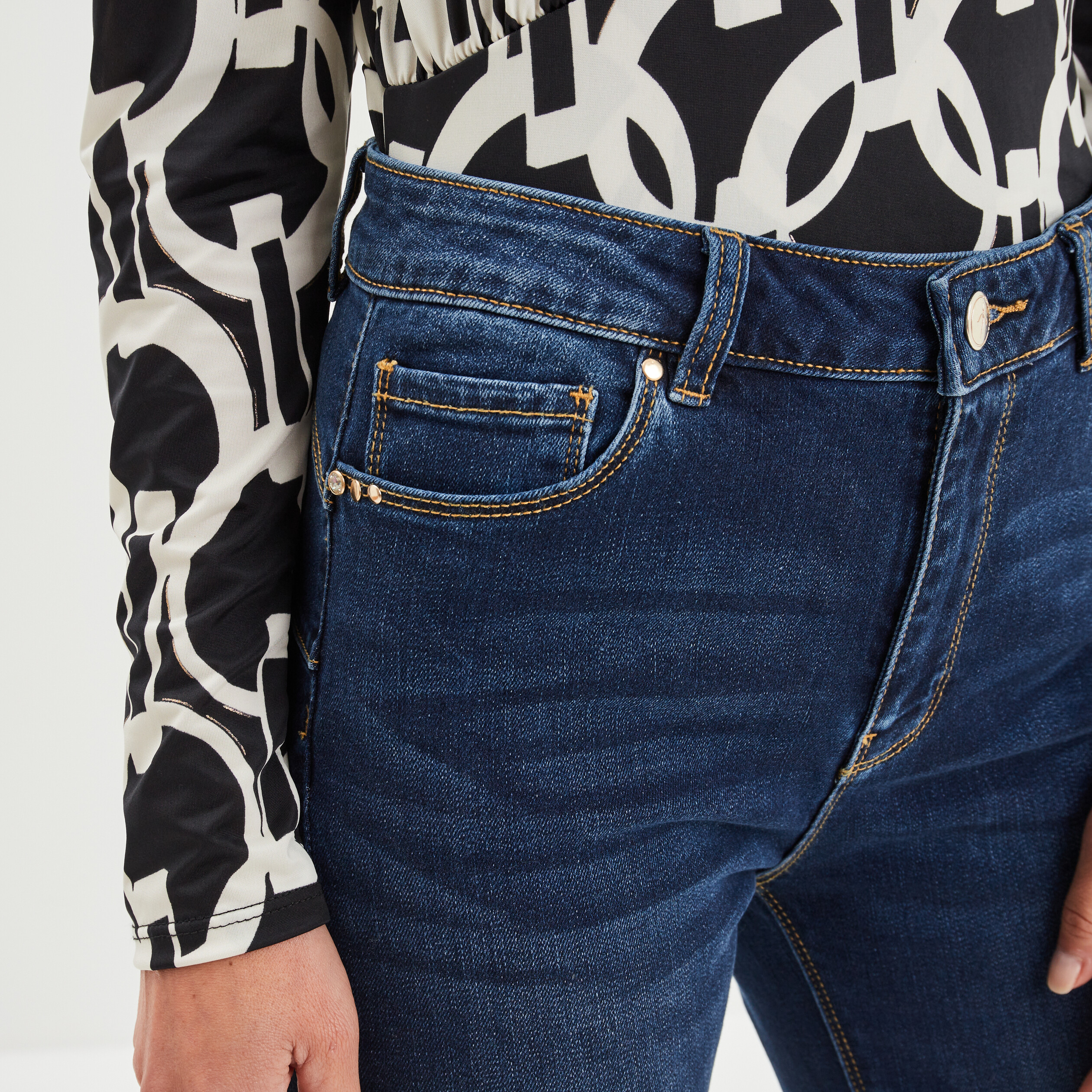 Jean femme push deals up taille haute