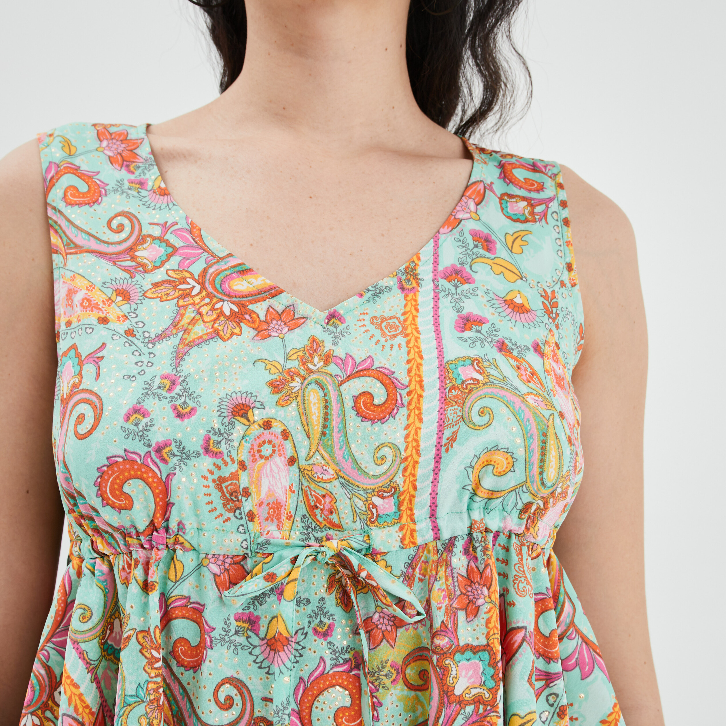 blouse a volants cintree mosquitos vert femme Blouse à volants cintrée Mosquitos vert femme