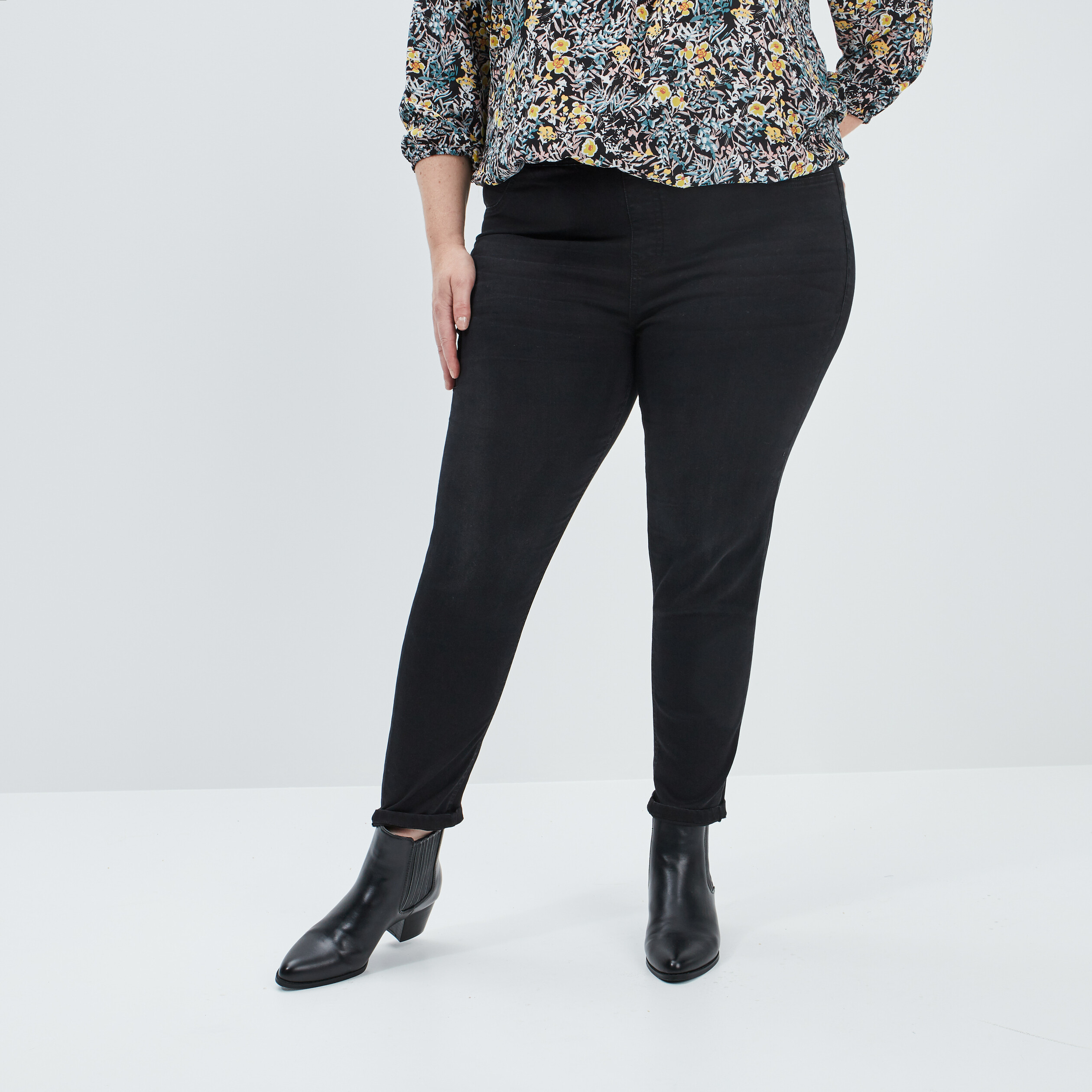 pantalon jegging taille haute noir femmegt Pantalon jegging taille haute noir femme grande taille