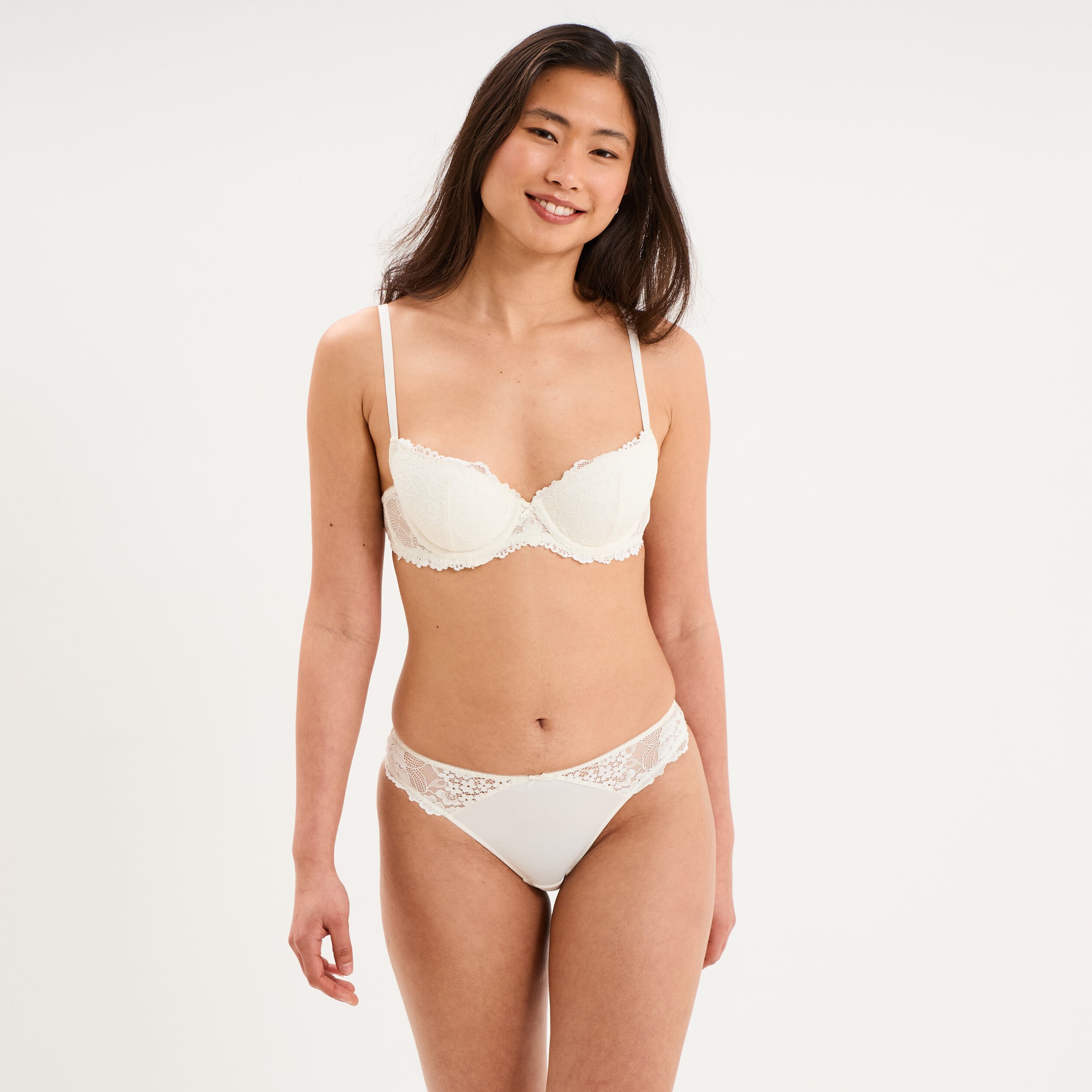 Soutien-gorge corbeille en dentelle blanc femme