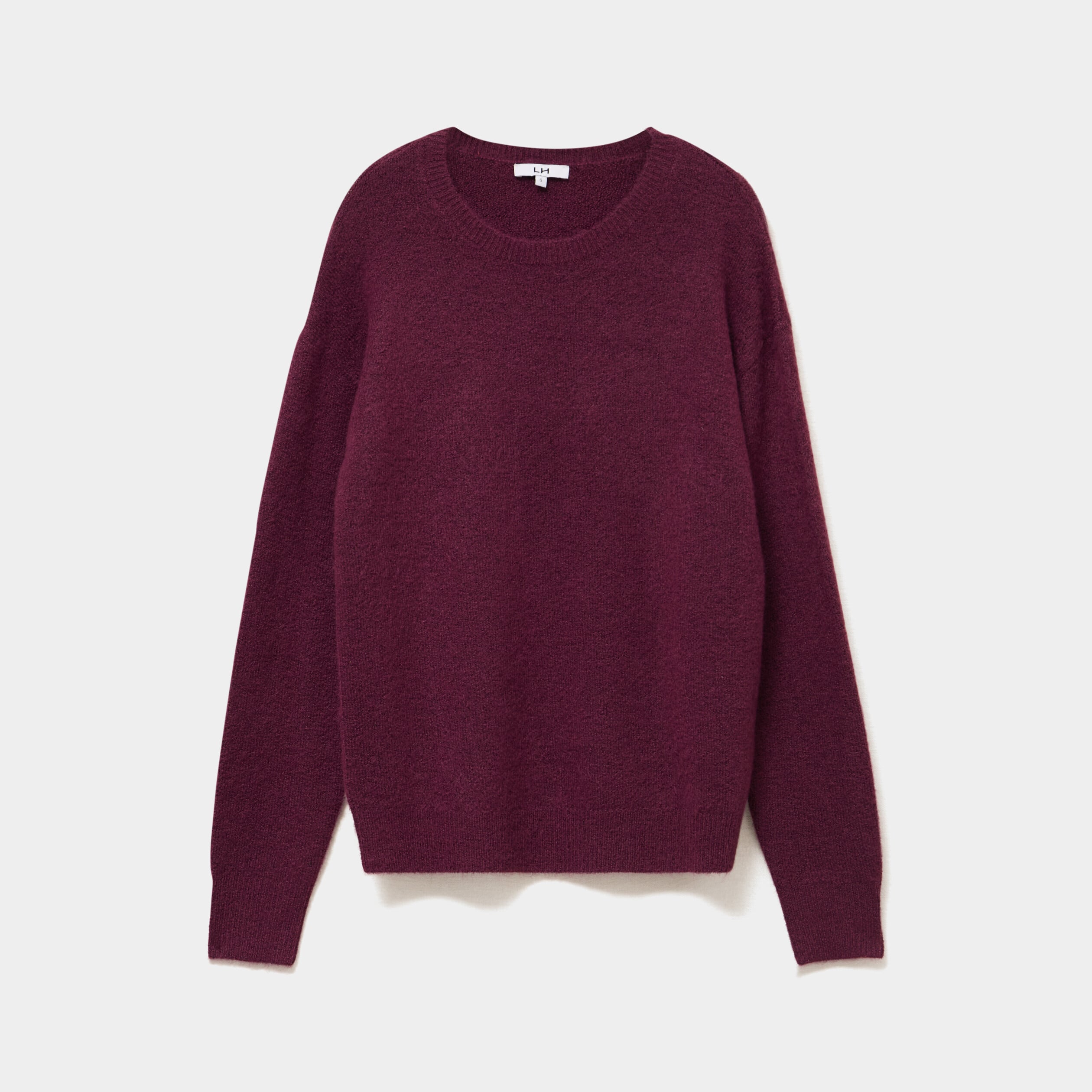 Pull col rond manches longues prune femme