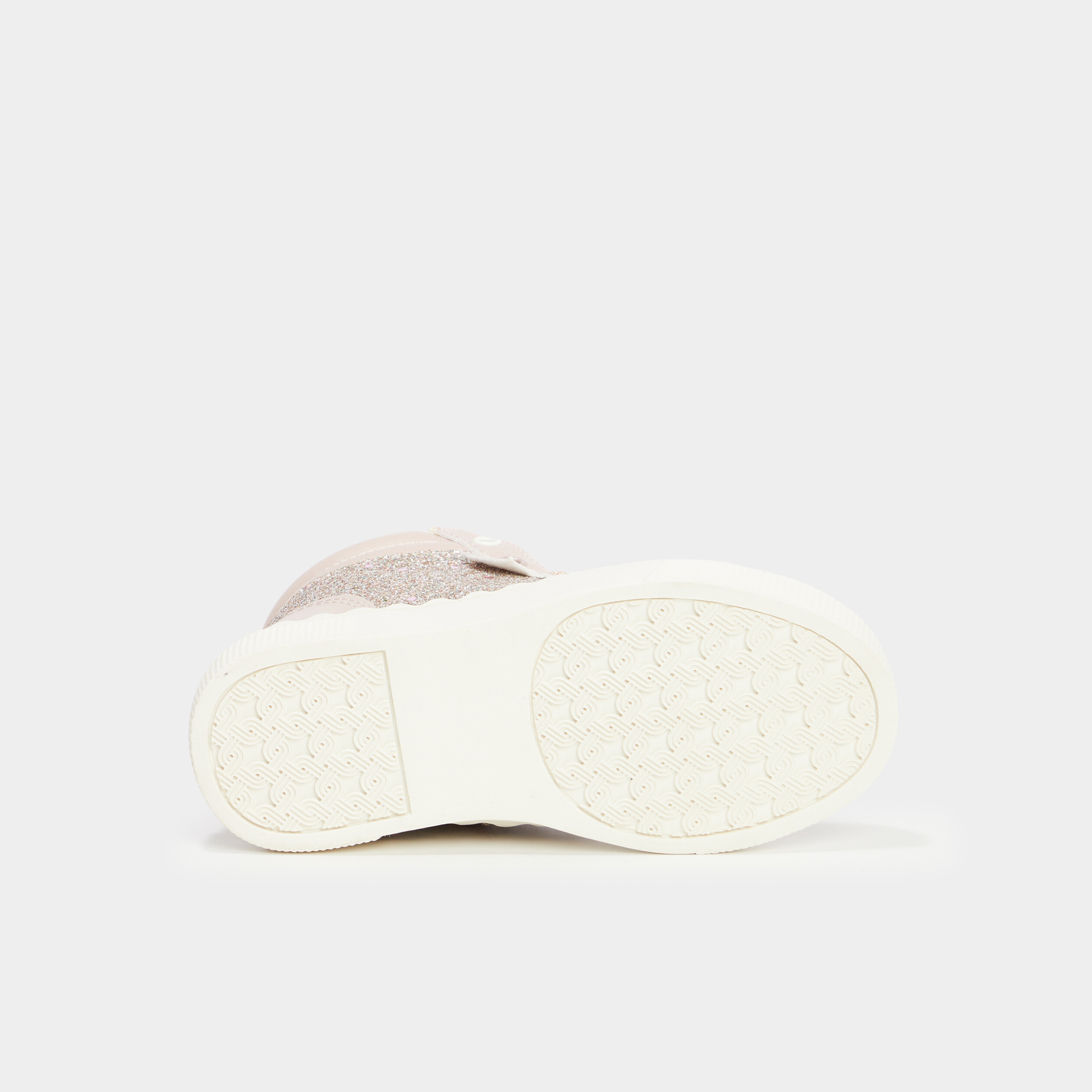 Baskets montantes paillet&eacute;es rose clair fille