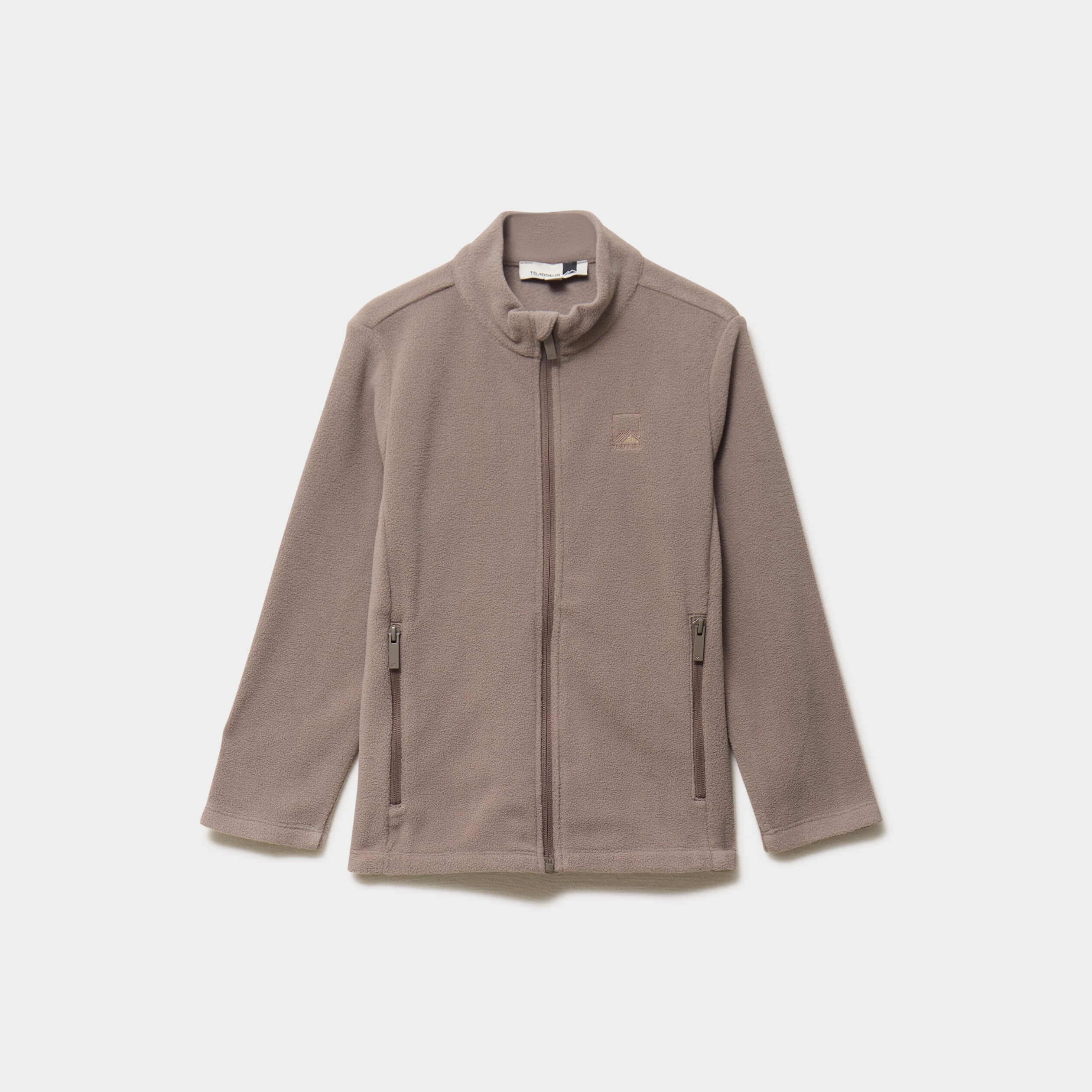 Gilet polaire zipp&eacute; col montant gris gar&ccedil;on