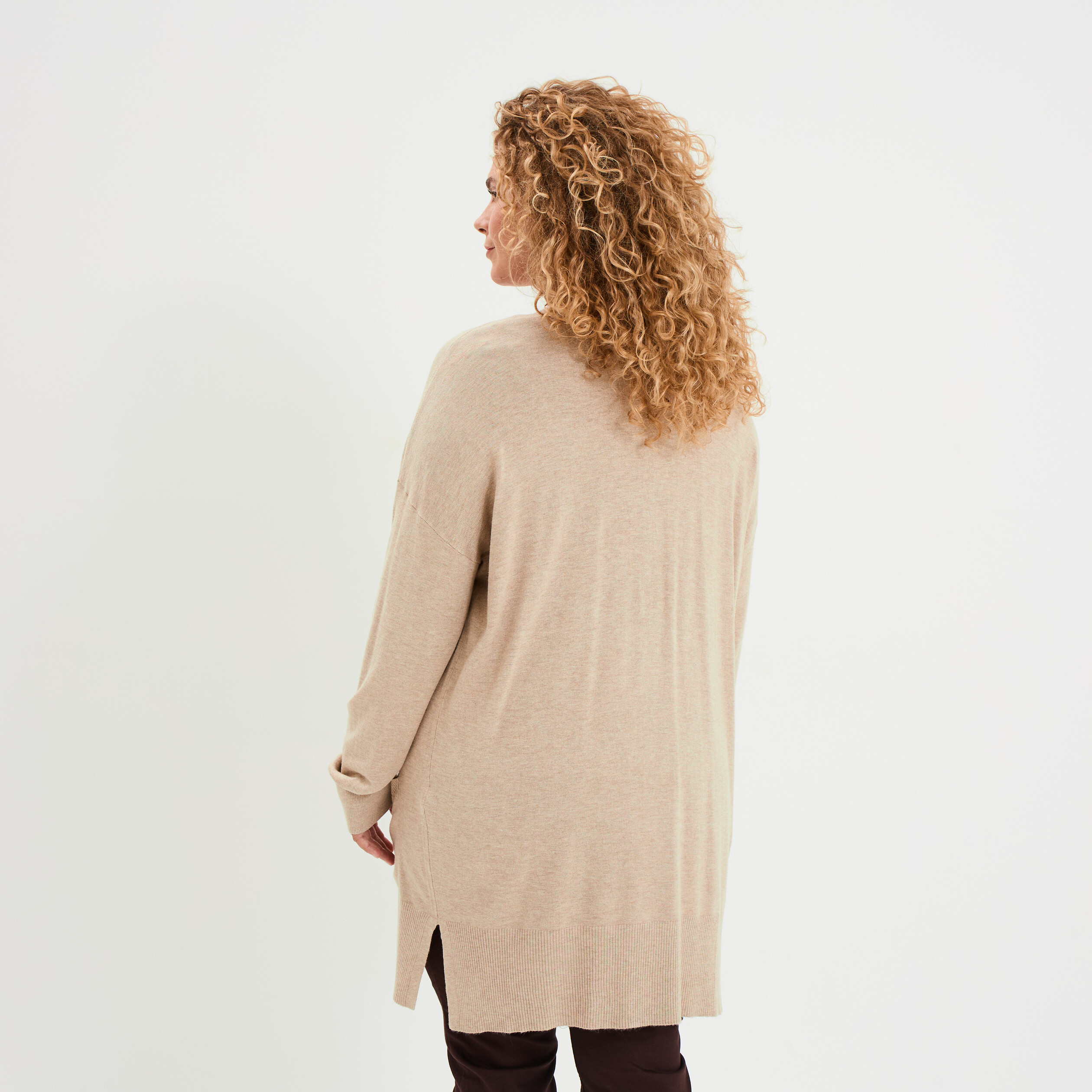 gilet long avec poches beige femmegt Gilet long avec poches beige femme grande taille