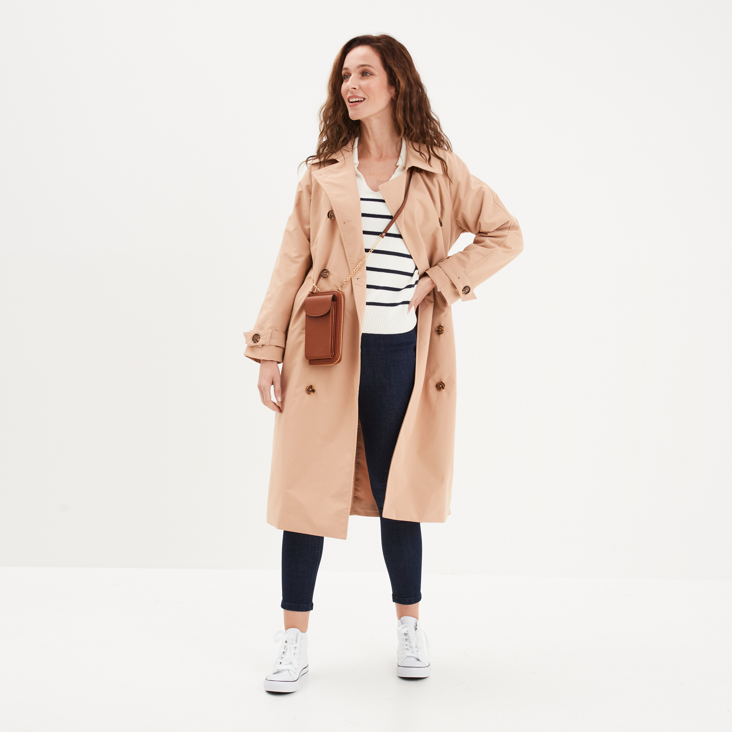 pull mariniere col polo creeks blanc femme Pull marinière col polo Creeks blanc femme