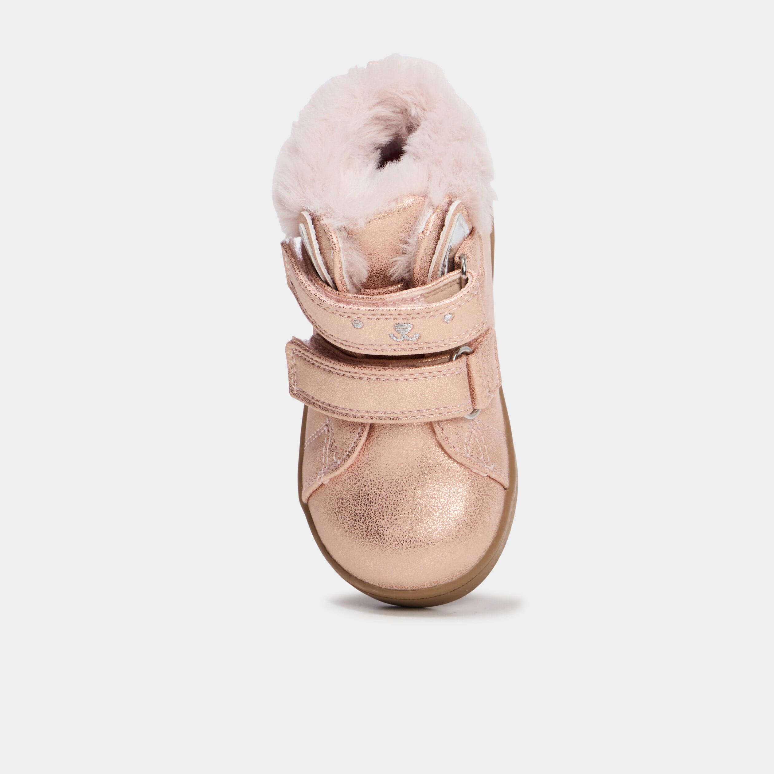 Baskets montantes fourr&eacute;es &agrave; scratchs rose b&eacute;b&eacute; fille