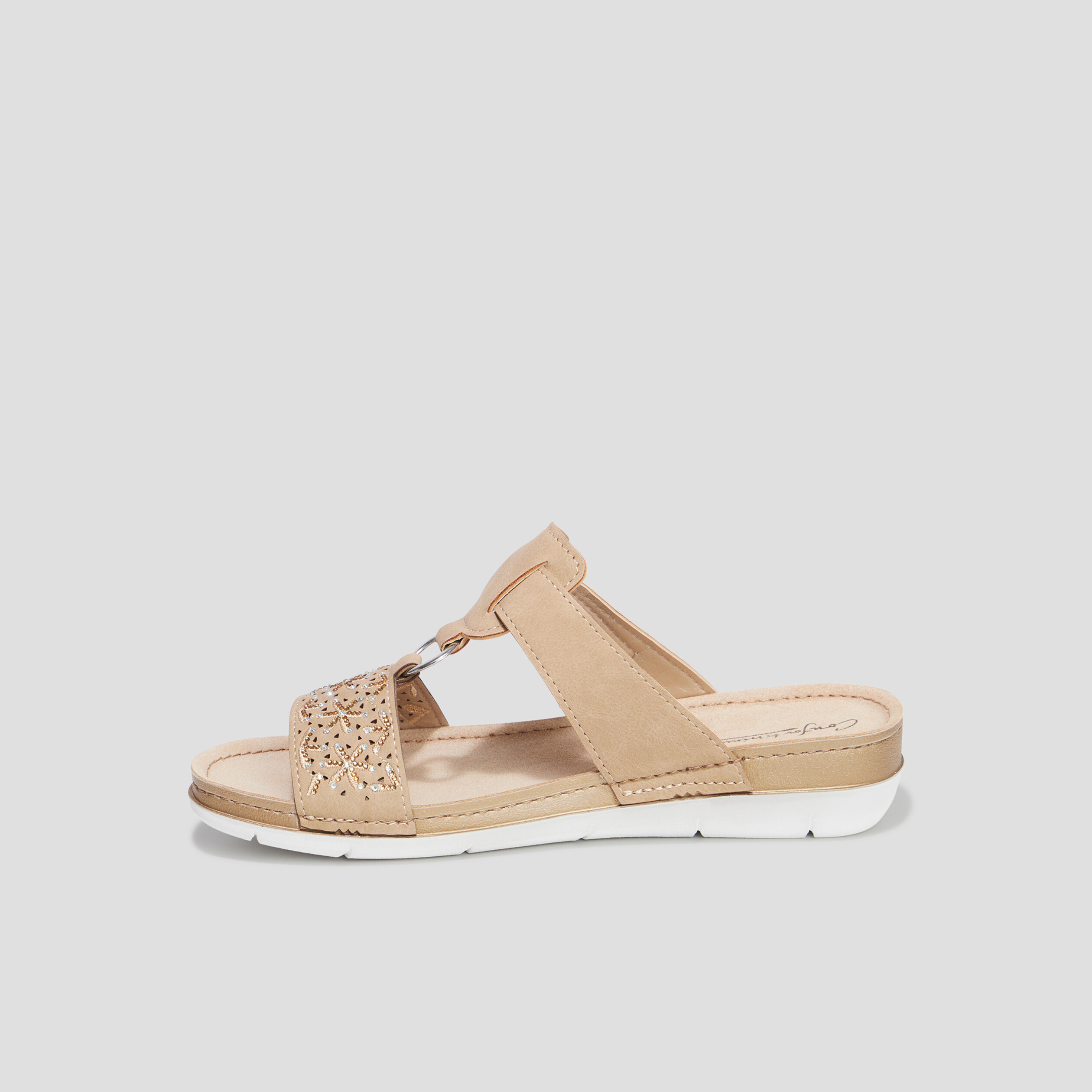 mules compensees en cuir confortissimo sable femme Mules compensées en cuir Confortissimo sable femme