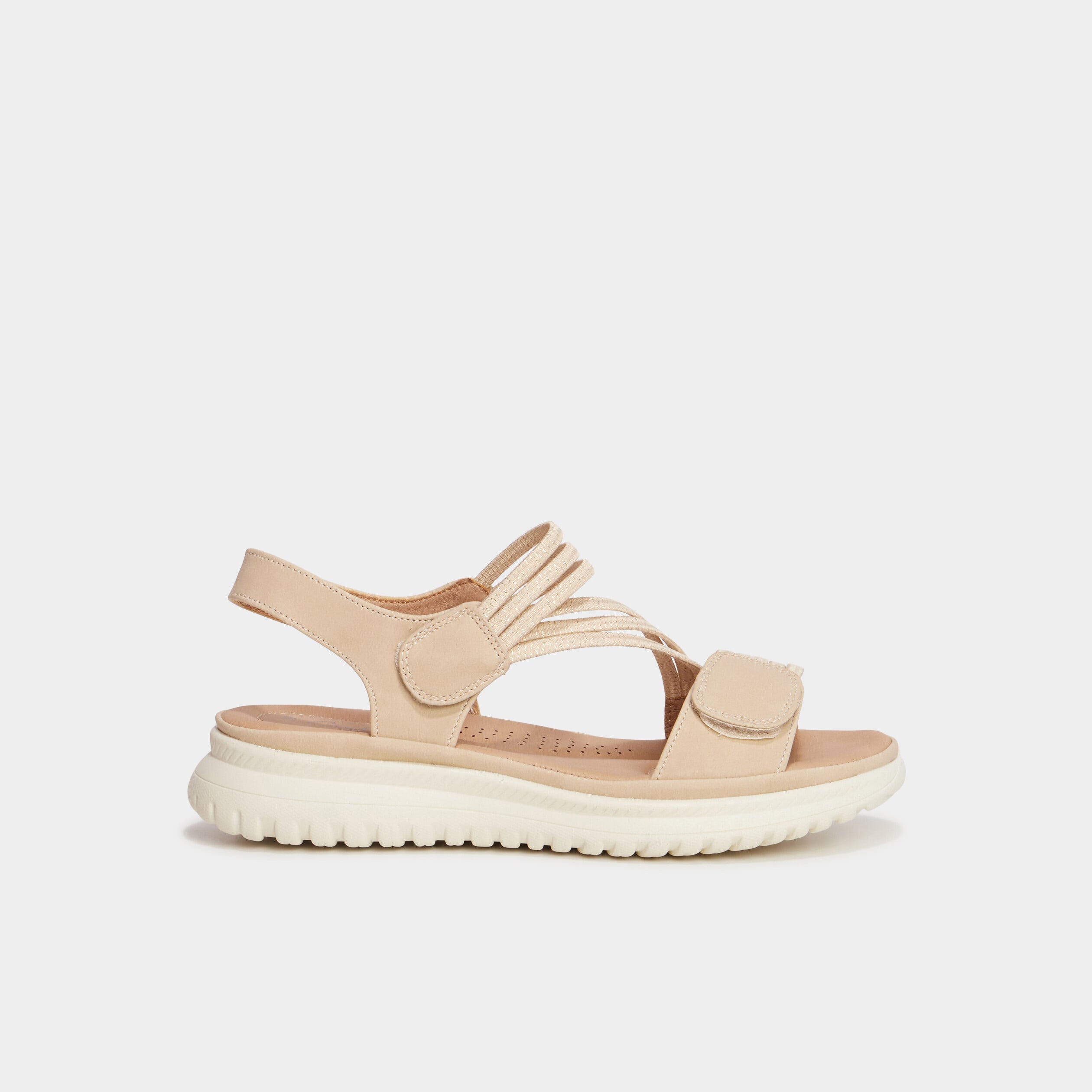 Sandales pied large Confortissimo sable femme