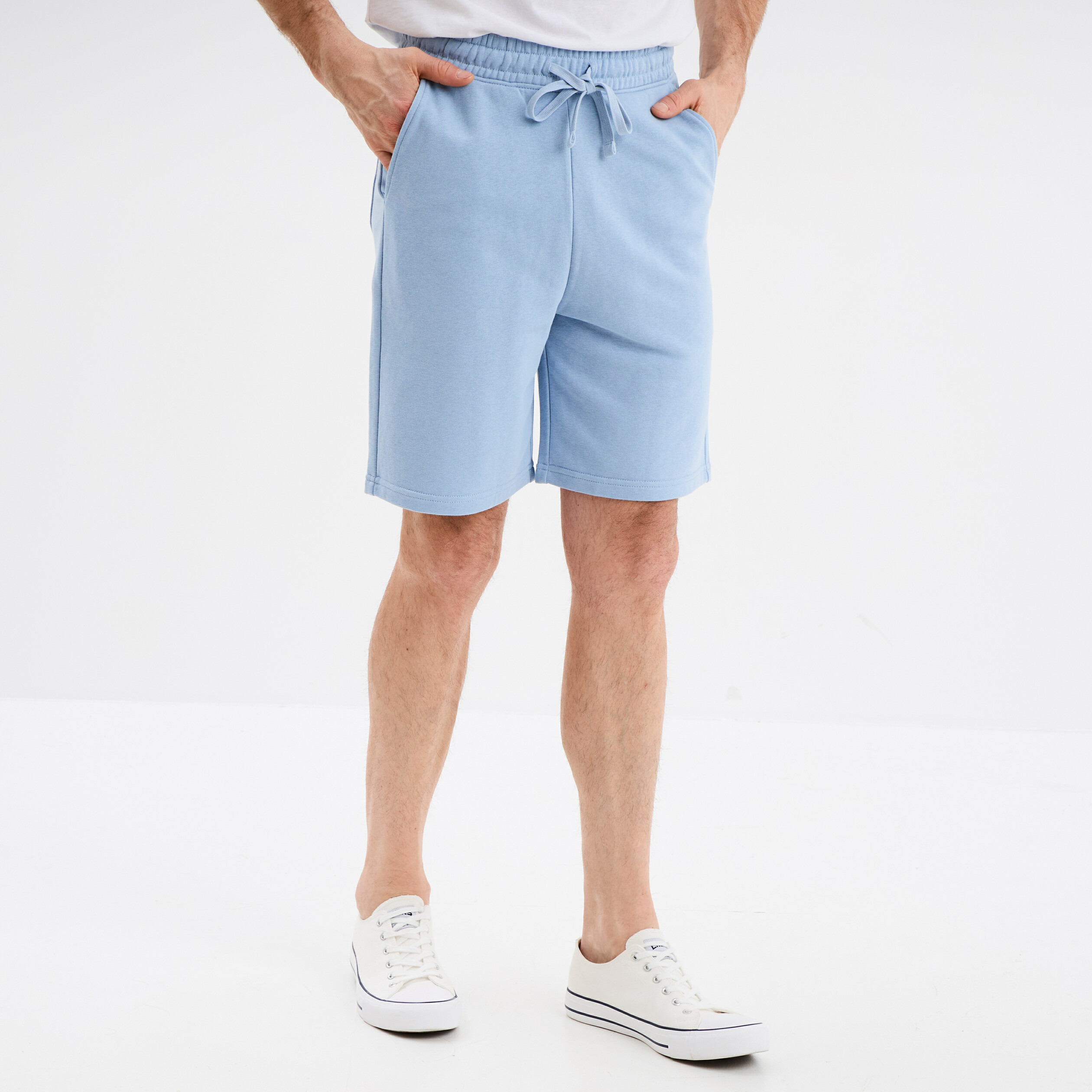 short de jogging en molleton bleu ciel homme Short de jogging en molleton bleu ciel homme