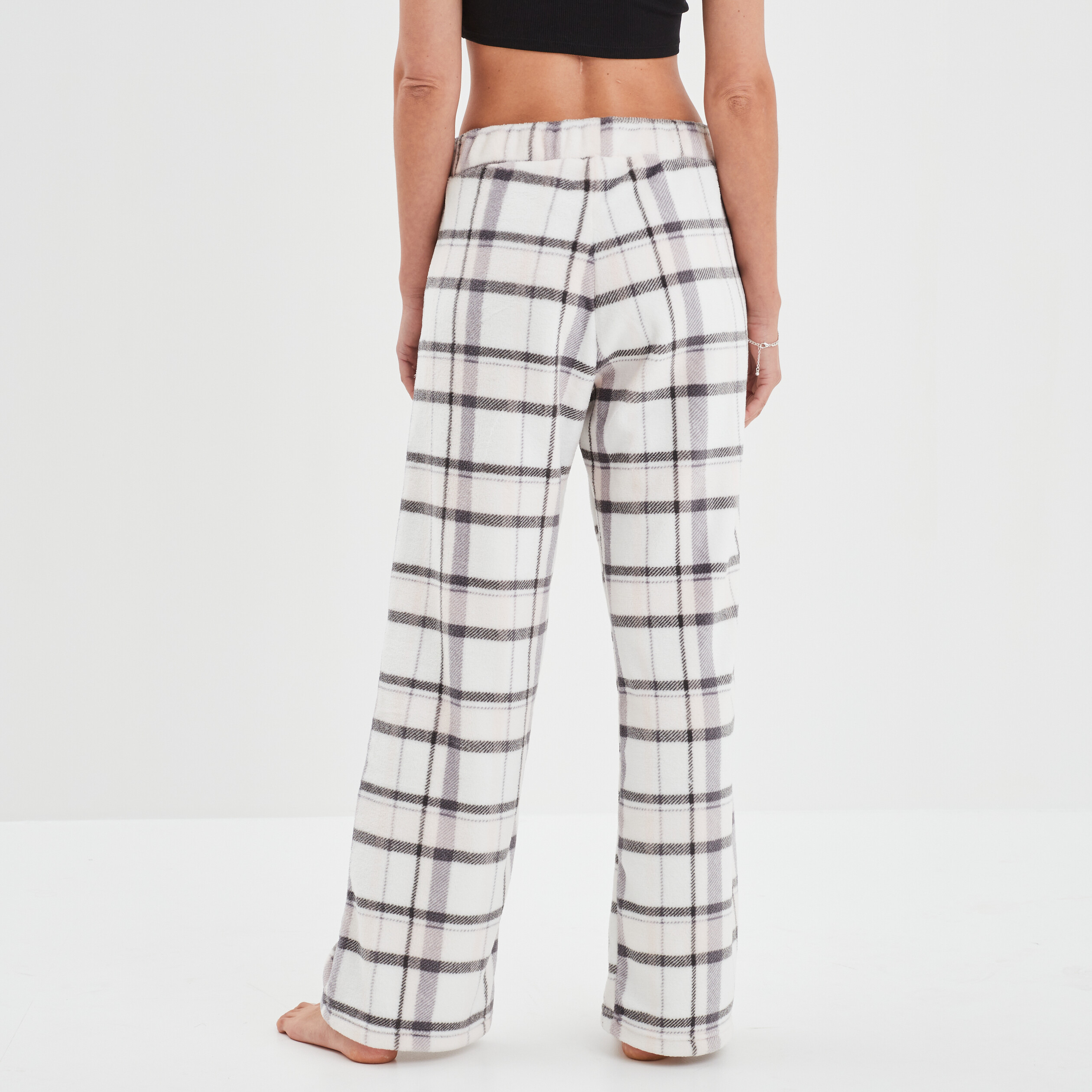 Pantalon de pyjama taille élastiquée rose femme