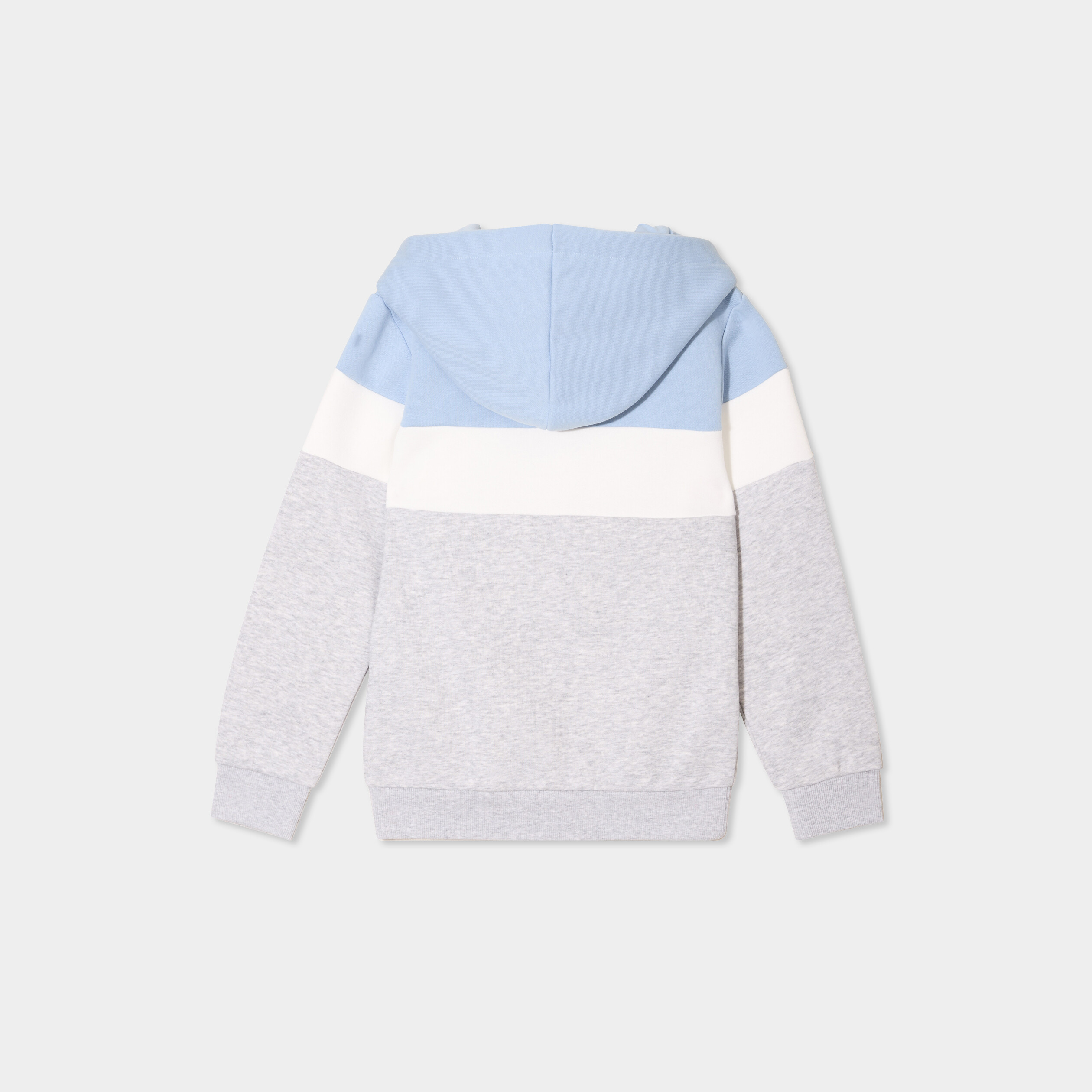 Sweat hoodie manches longues &agrave; capuche bleu ciel gar&ccedil;on